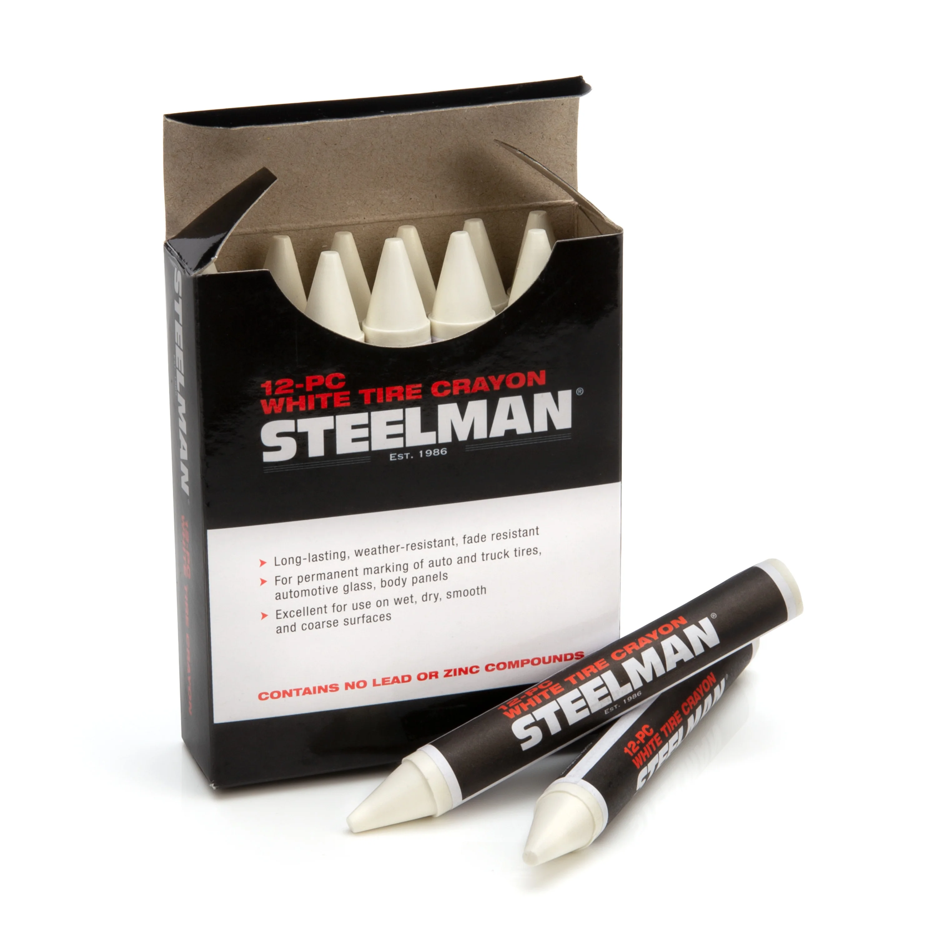 White Tire Marking Crayons, Box of 12 (24-Pack) - Image 2