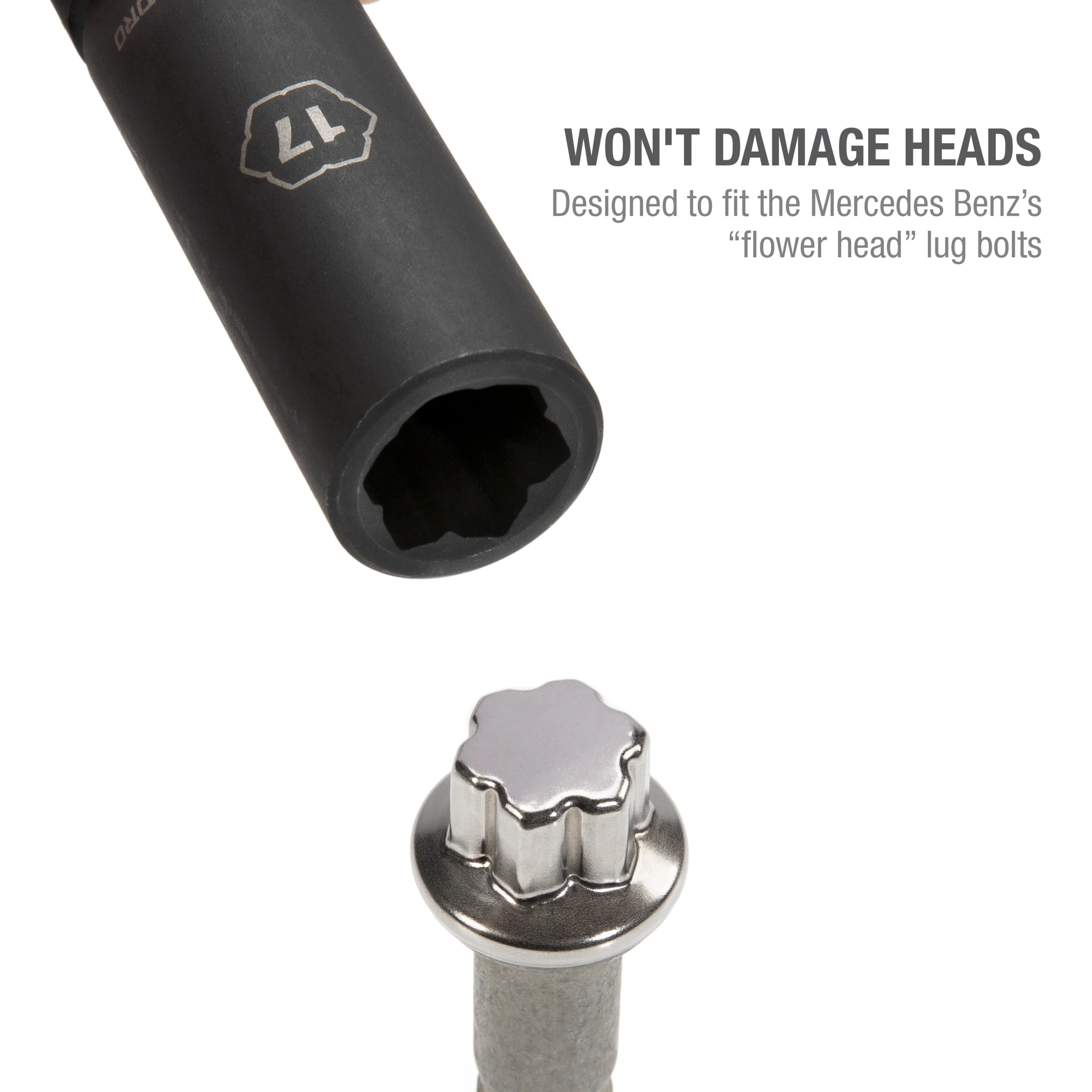 17mm Convex Head Lug Bolt Impact Socket for Mercedes Benz - Image 5