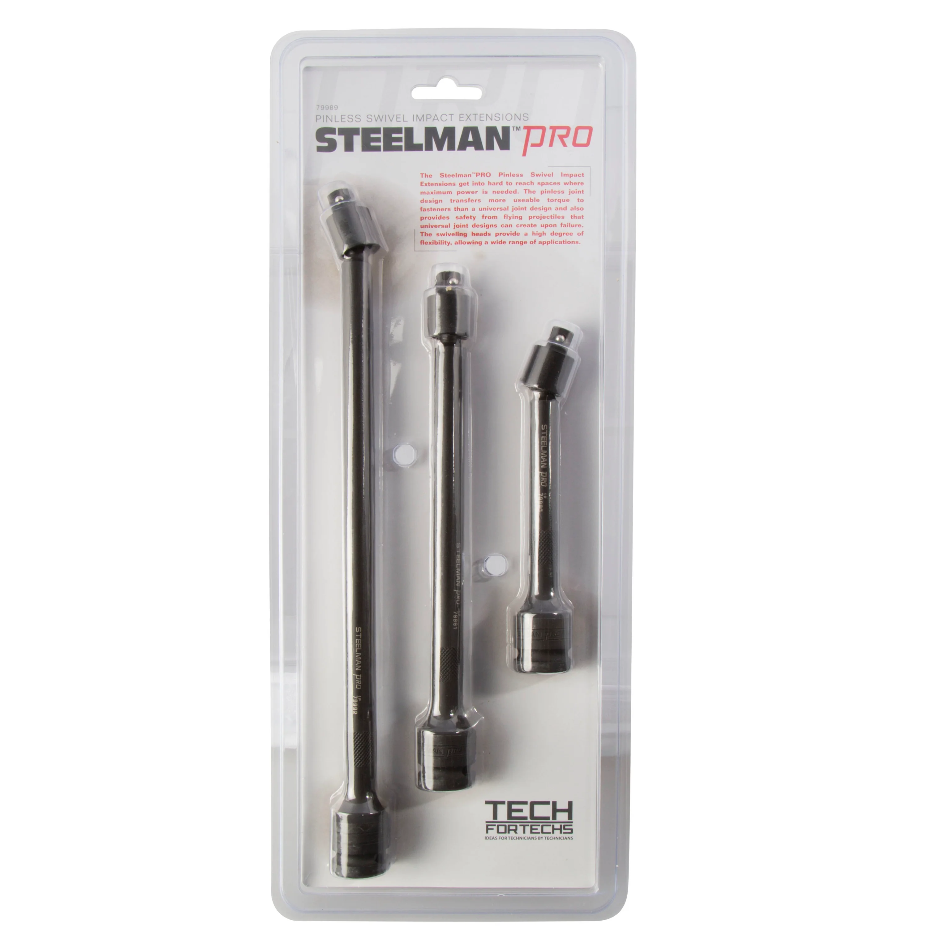 1/2-Inch Drive, 3/8-Inch Pinless Swivel Impact Extension 3-Piece Set; 6-Inch, 9-Inch, 12-Inch - Image 6