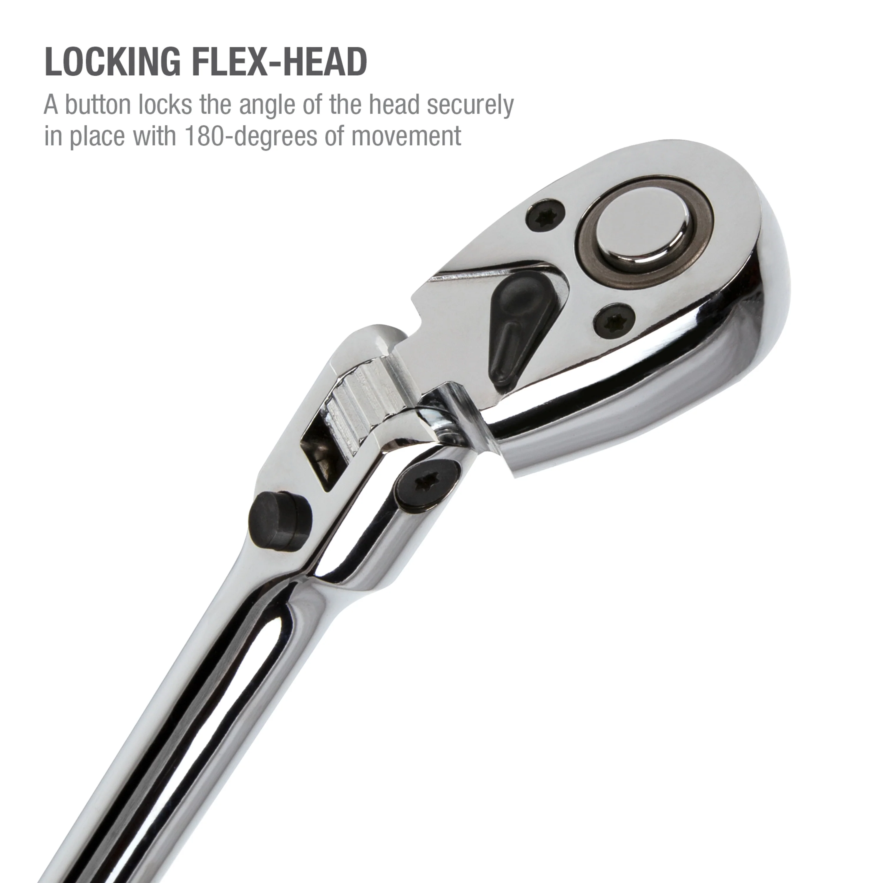 1/2-Inch Drive 72-Tooth 180-Degree Flex-Head Reversible Quick-Release Ratchet with 24-Inch Long Full Polish Handle - Image 4