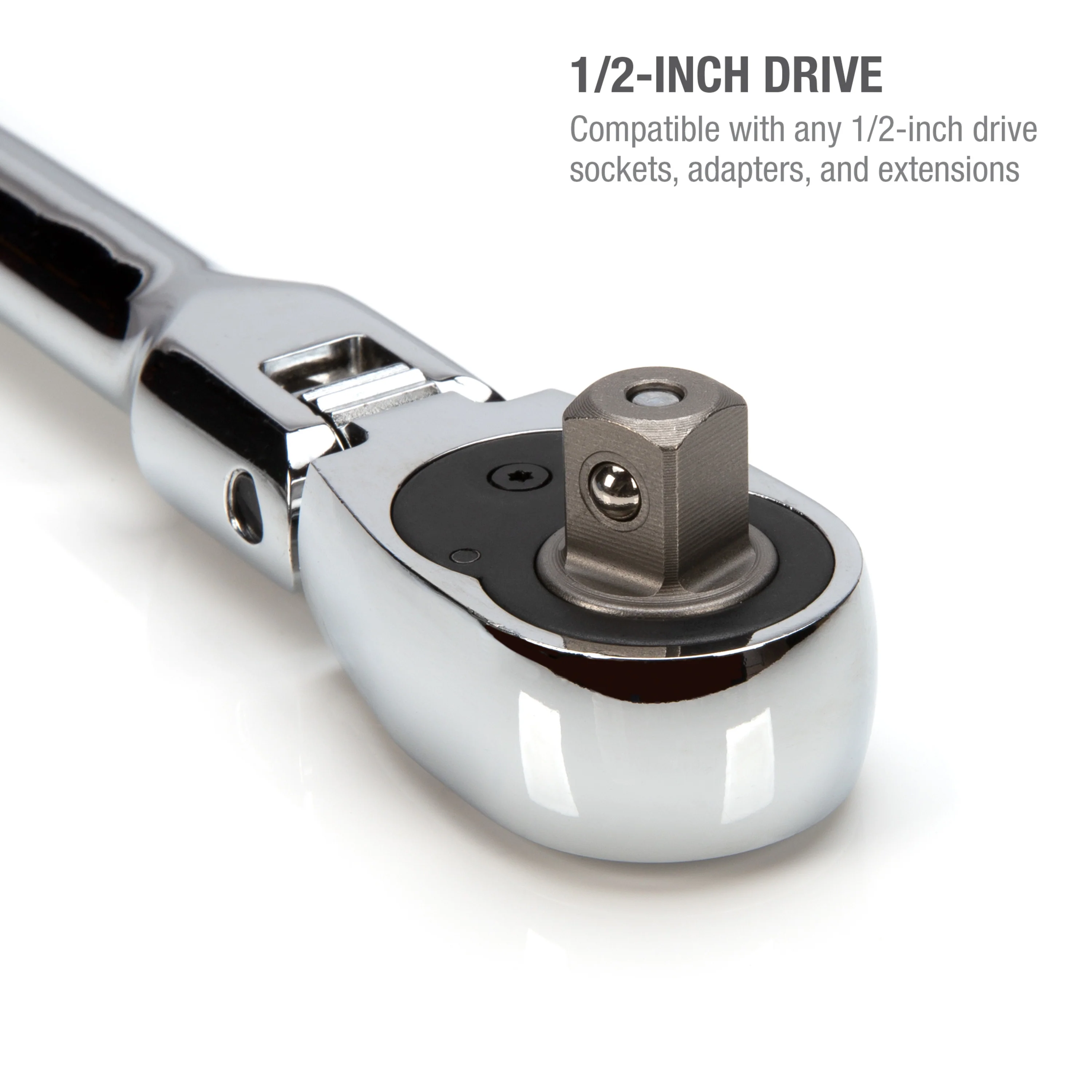 1/2-Inch Drive 72-Tooth 180-Degree Flex-Head Reversible Quick-Release Ratchet with 24-Inch Long Full Polish Handle - Image 6