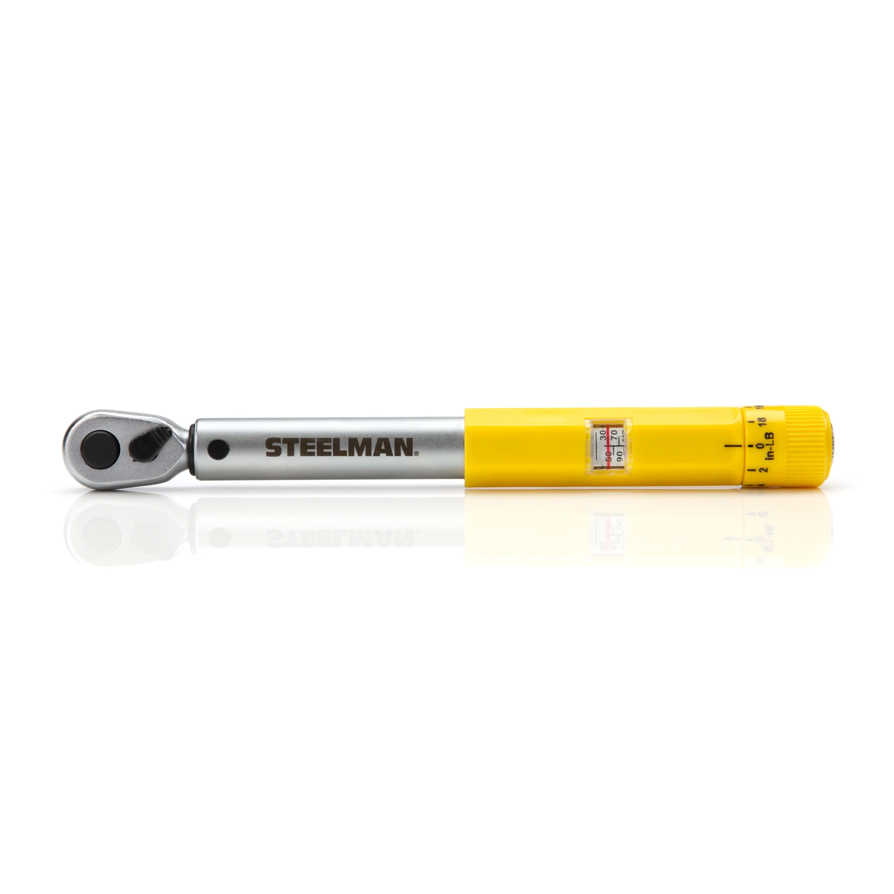 1/4-Inch Drive Micro-Adjustable Torque Wrench with Yellow Hi-Viz Handle, 30-150 Inch-Pounds - Image 2