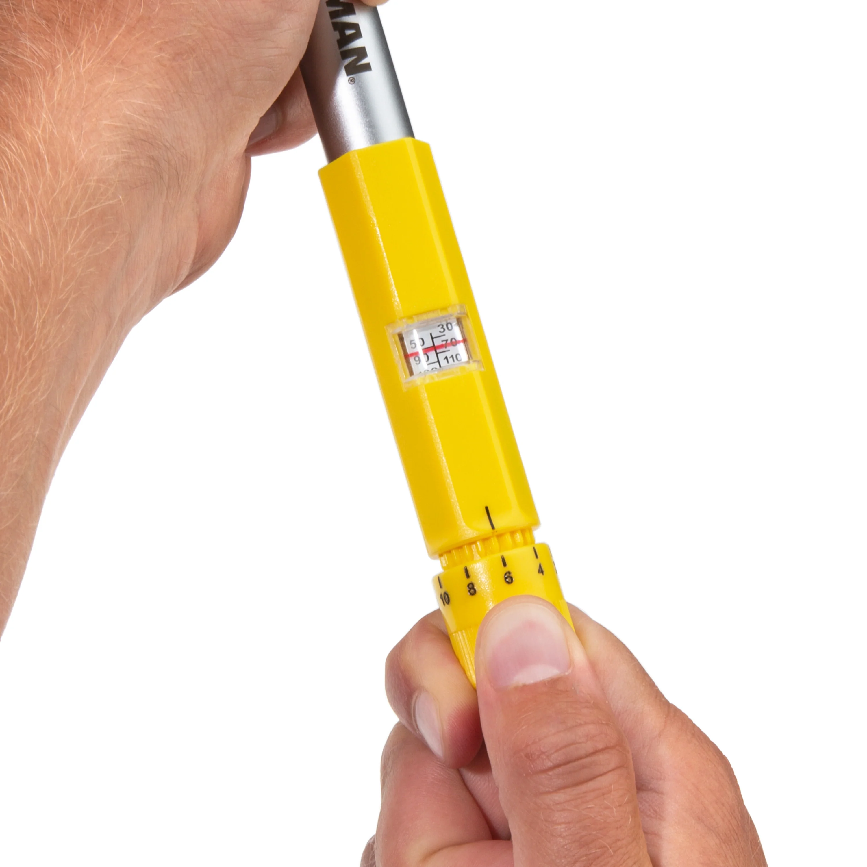 1/4-Inch Drive Micro-Adjustable Torque Wrench with Yellow Hi-Viz Handle, 30-150 Inch-Pounds - Image 8