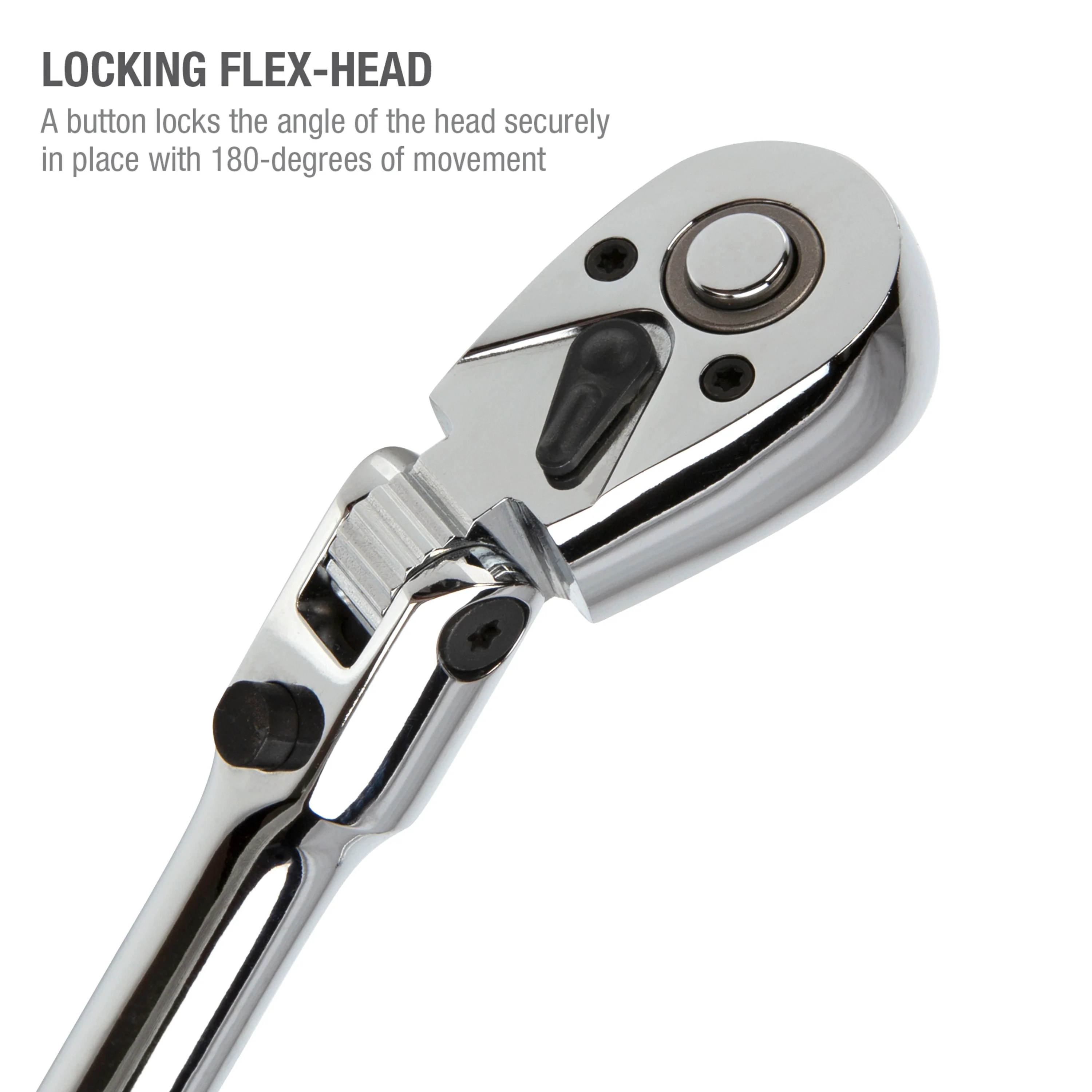 1/4-Inch Drive 72-Tooth 180-Degree Flex-Head Reversible Quick-Release Ratchet with 12-Inch Long Full Polish Handle - Image 4