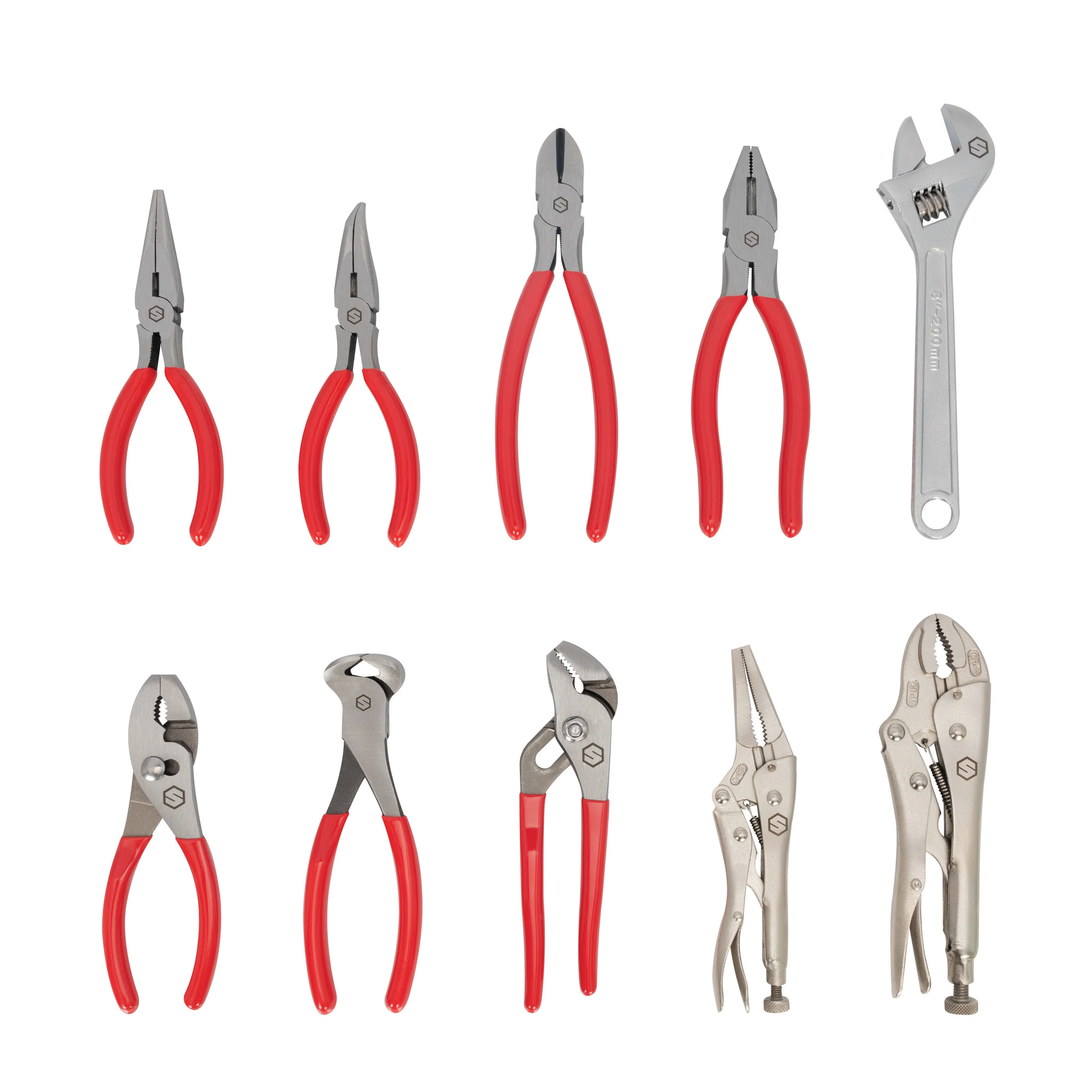 10-Piece Plier, Cutter, and Wrench Set, Red - Image 2
