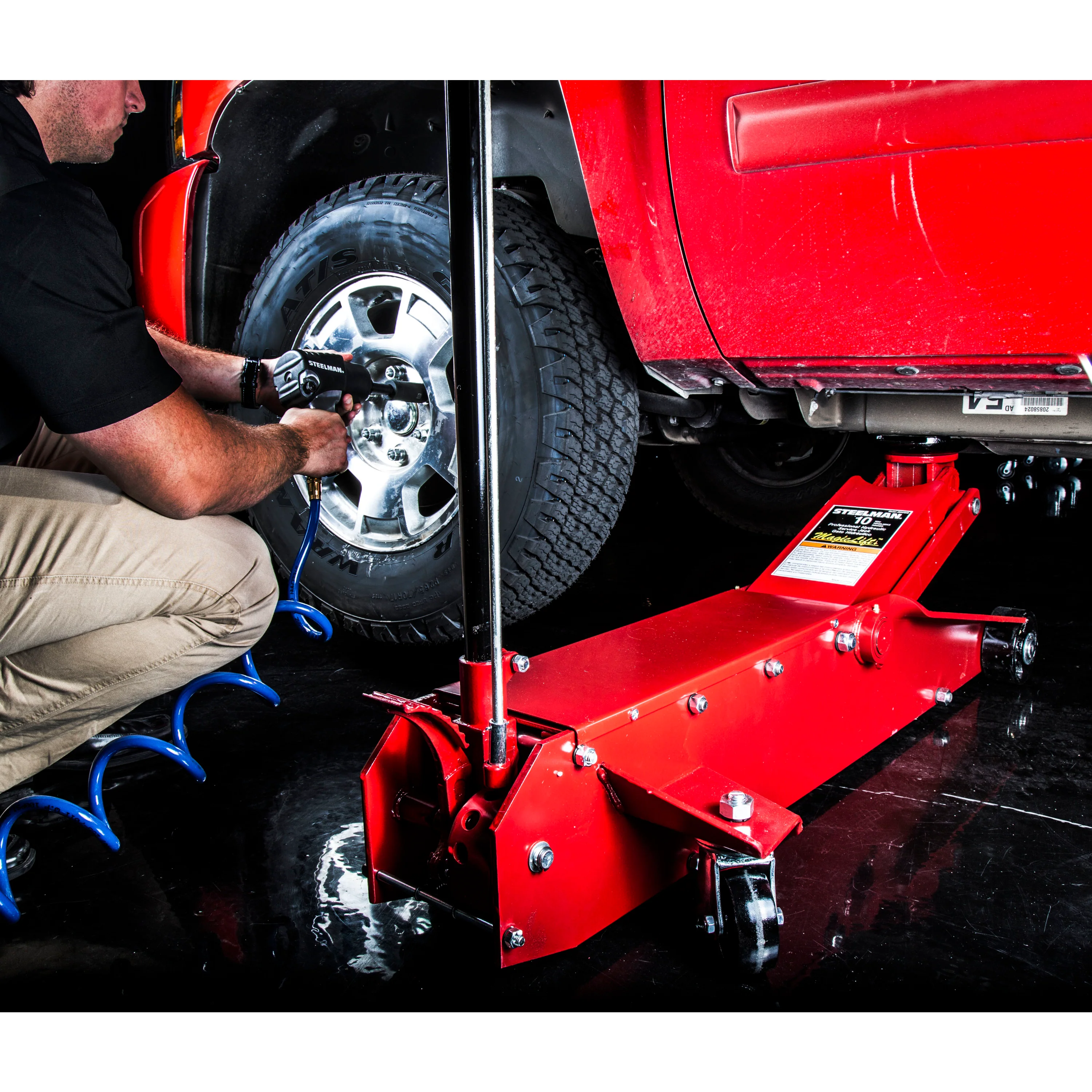 Professional 10-Ton Capacity Roll-Around Hydraulic Service Jack - Image 7