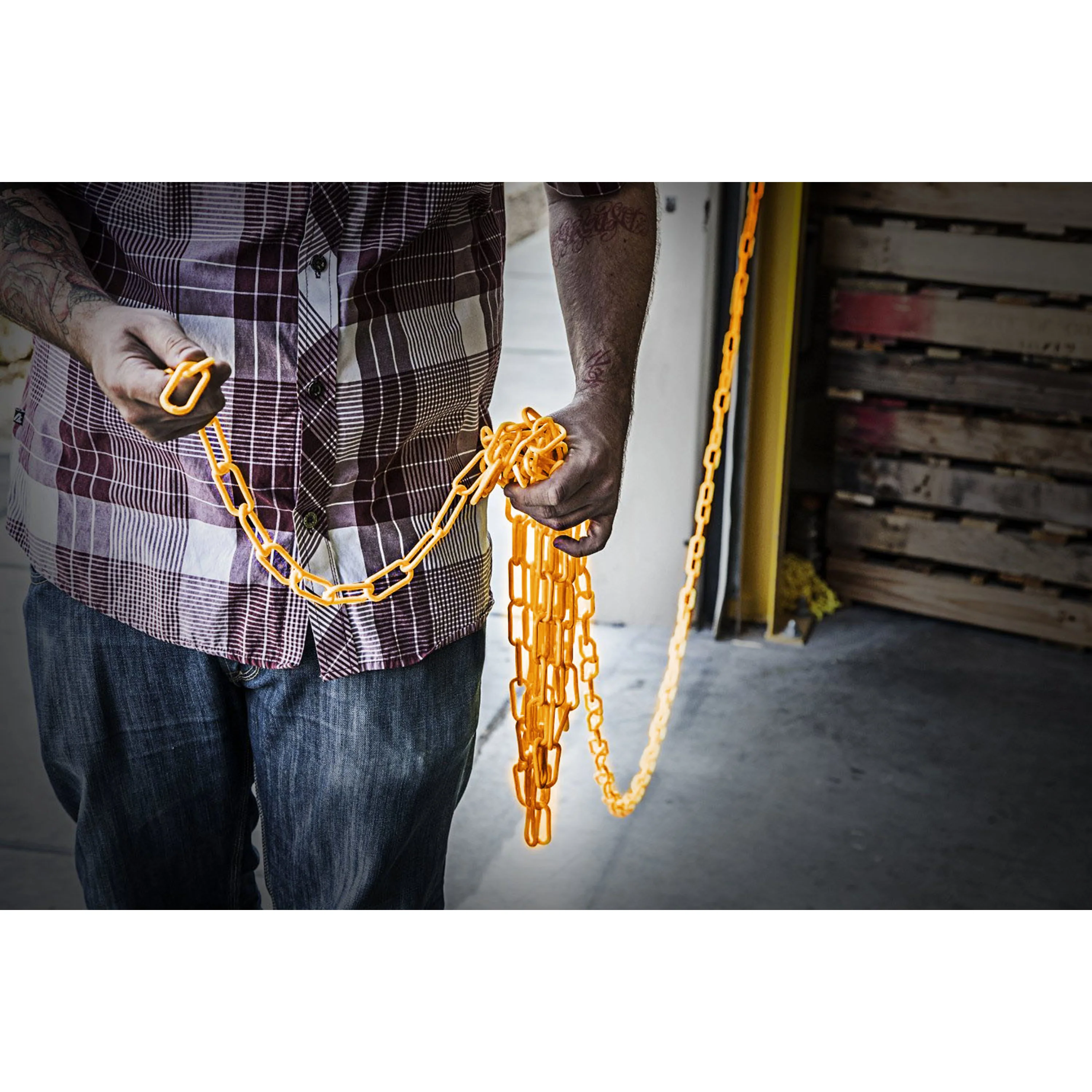 100-Foot Hi-Viz Orange Plastic Safety Chain - Image 7