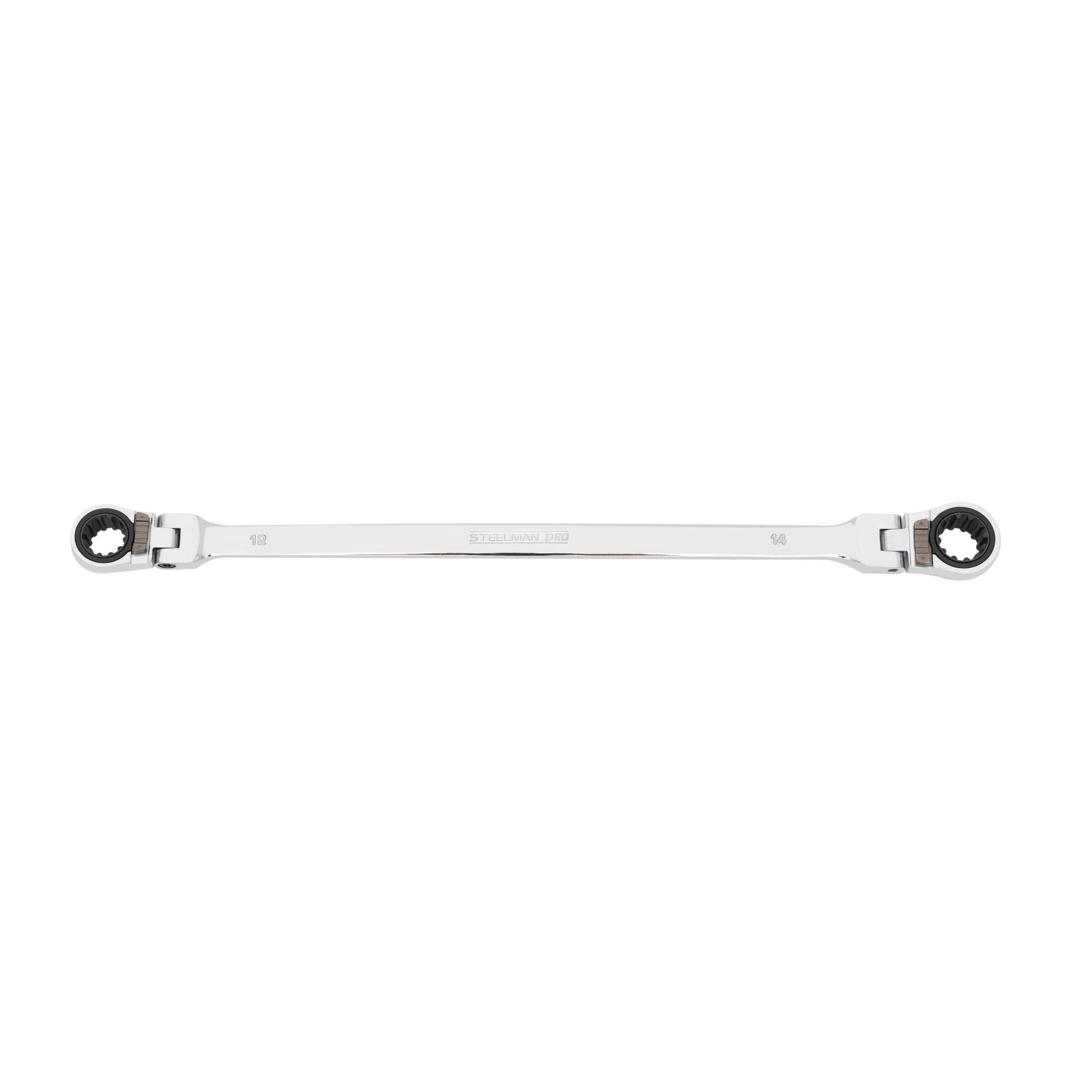 12mm x 14mm Flex-Head Double Box-End Deep Universal Spline Reversible Ratcheting Wrench - Image 2
