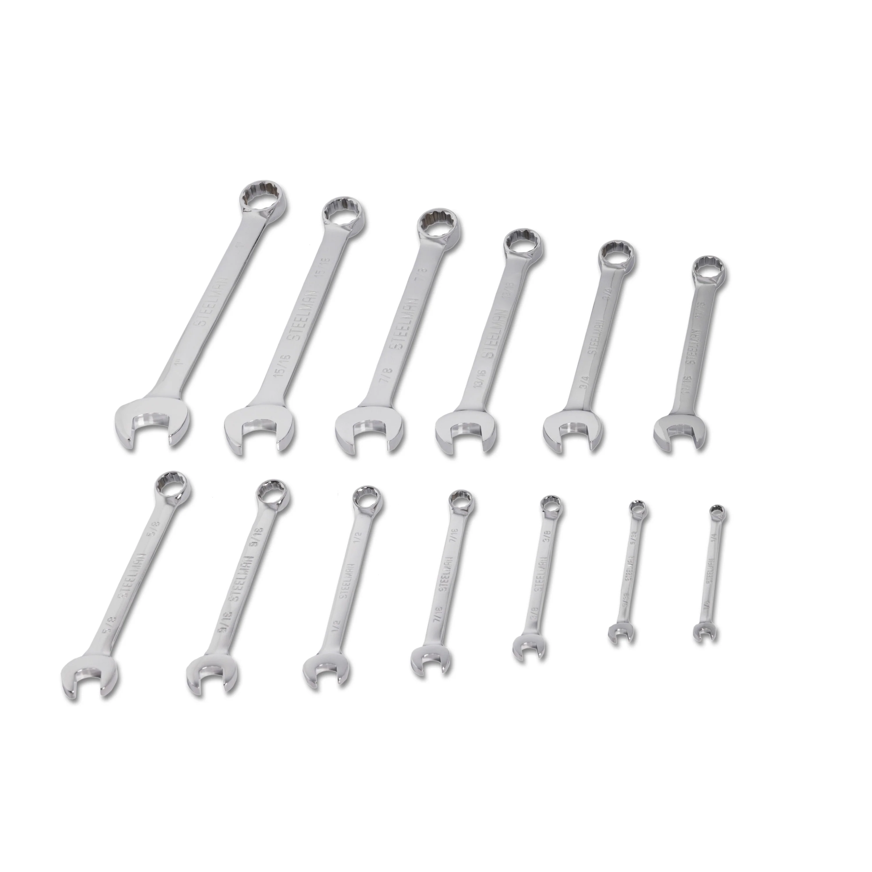 13-Piece SAE 12-Point Combination Wrench Set with Fabric Storage Roll - Image 2