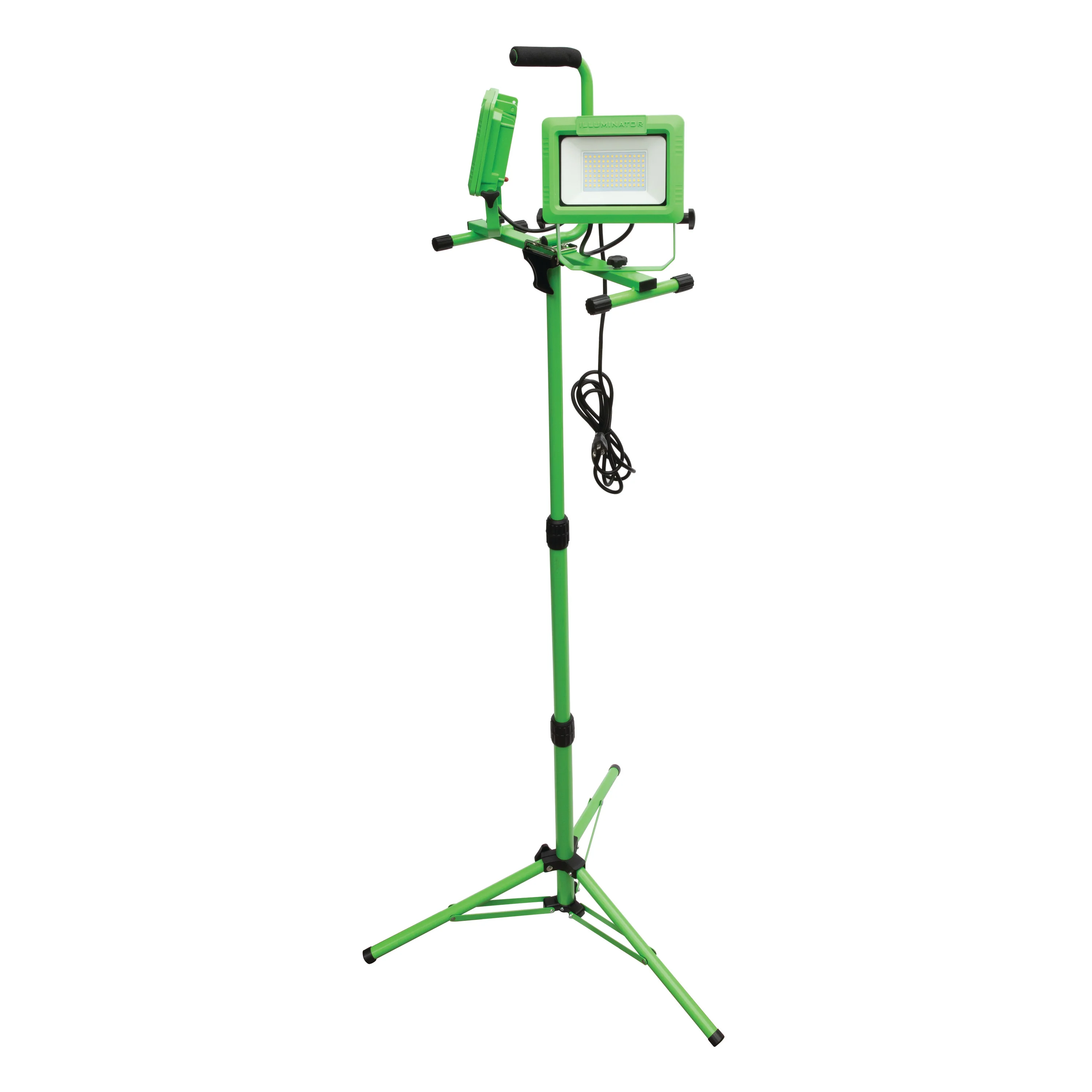 13,000-Lumen Dual Head LED Portable Flood Light with Detachable Metal Tripod, Splashproof Outdoor Enclosure, 8-Foot Power Cord - Image 2