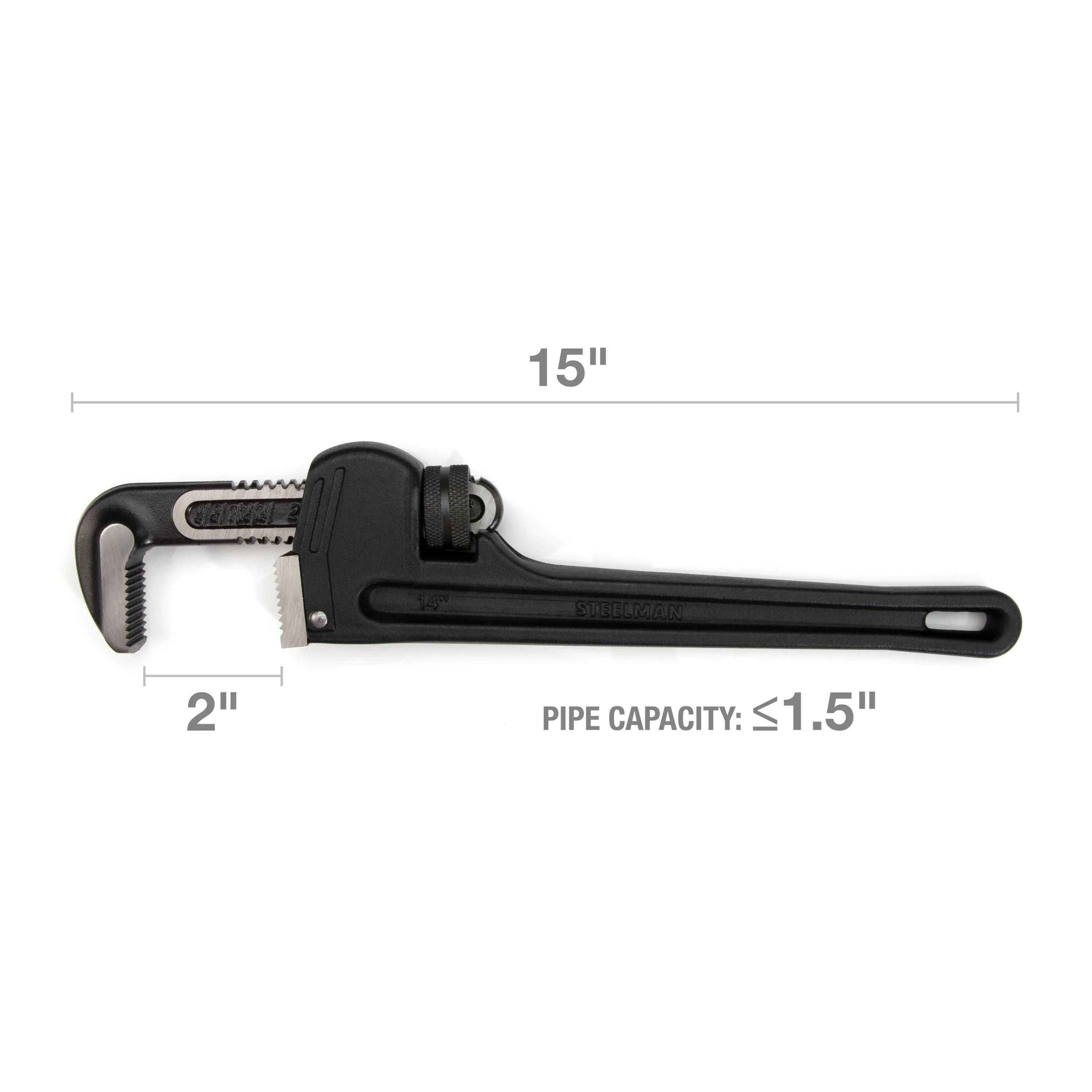 14-Inch Heavy-Duty Cast Aluminum Straight Handle Pipe Wrench - Image 6
