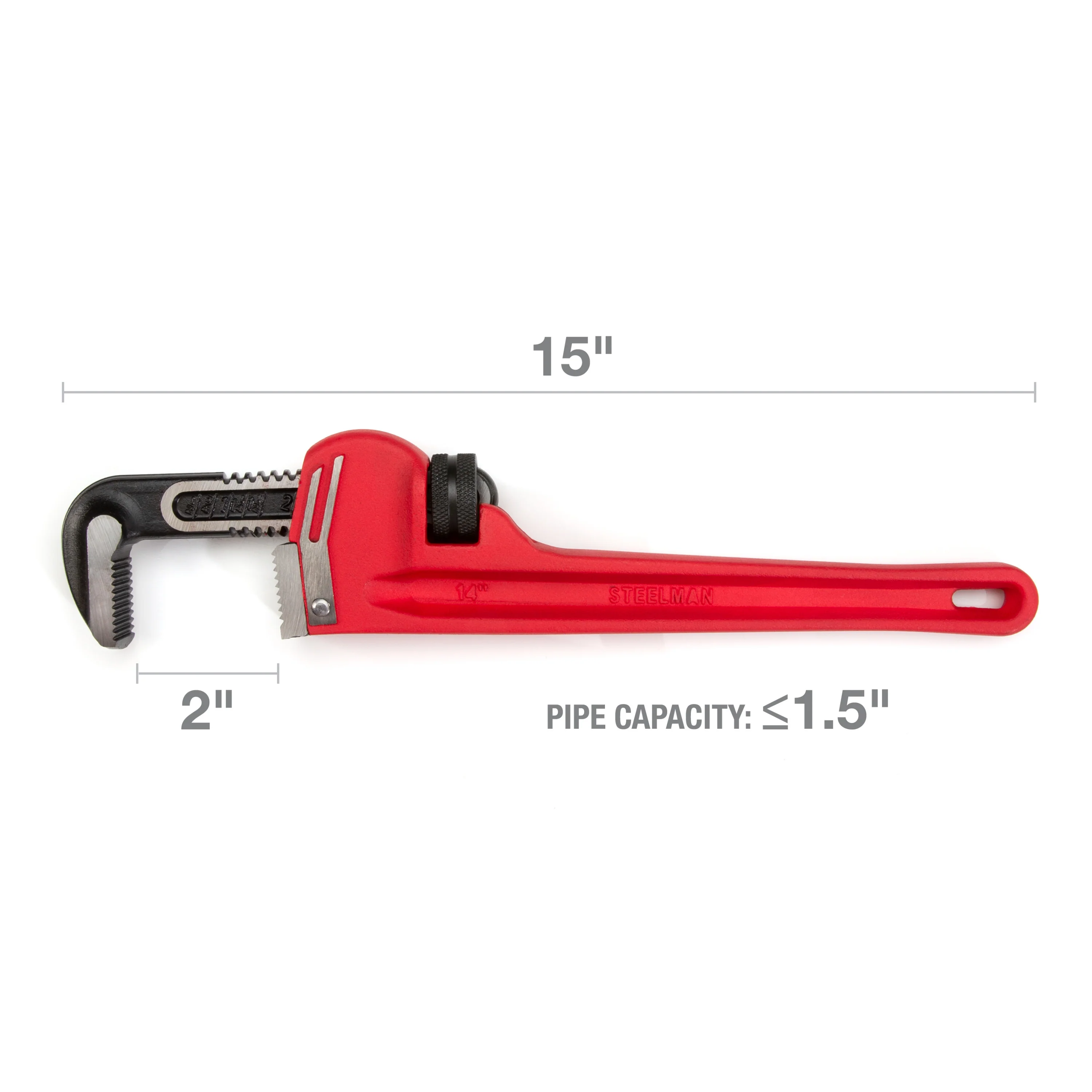 14-Inch Heavy-Duty Cast Iron Straight Handle Pipe Wrench - Image 6