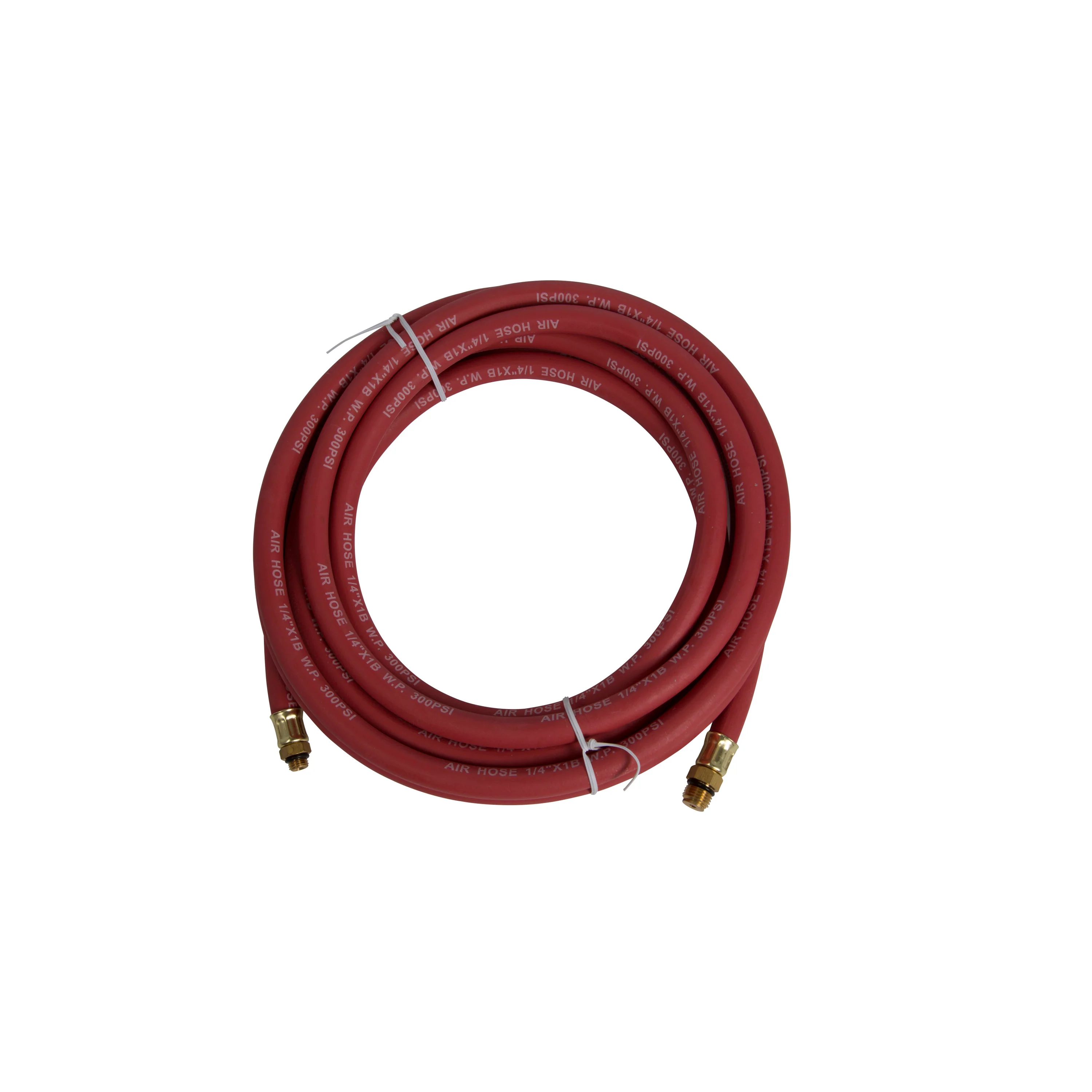 15-Foot Rubber Air Hose with 1/4-Inch NPS and 3/8-Inch-24TPI Brass Fittings - Image 2