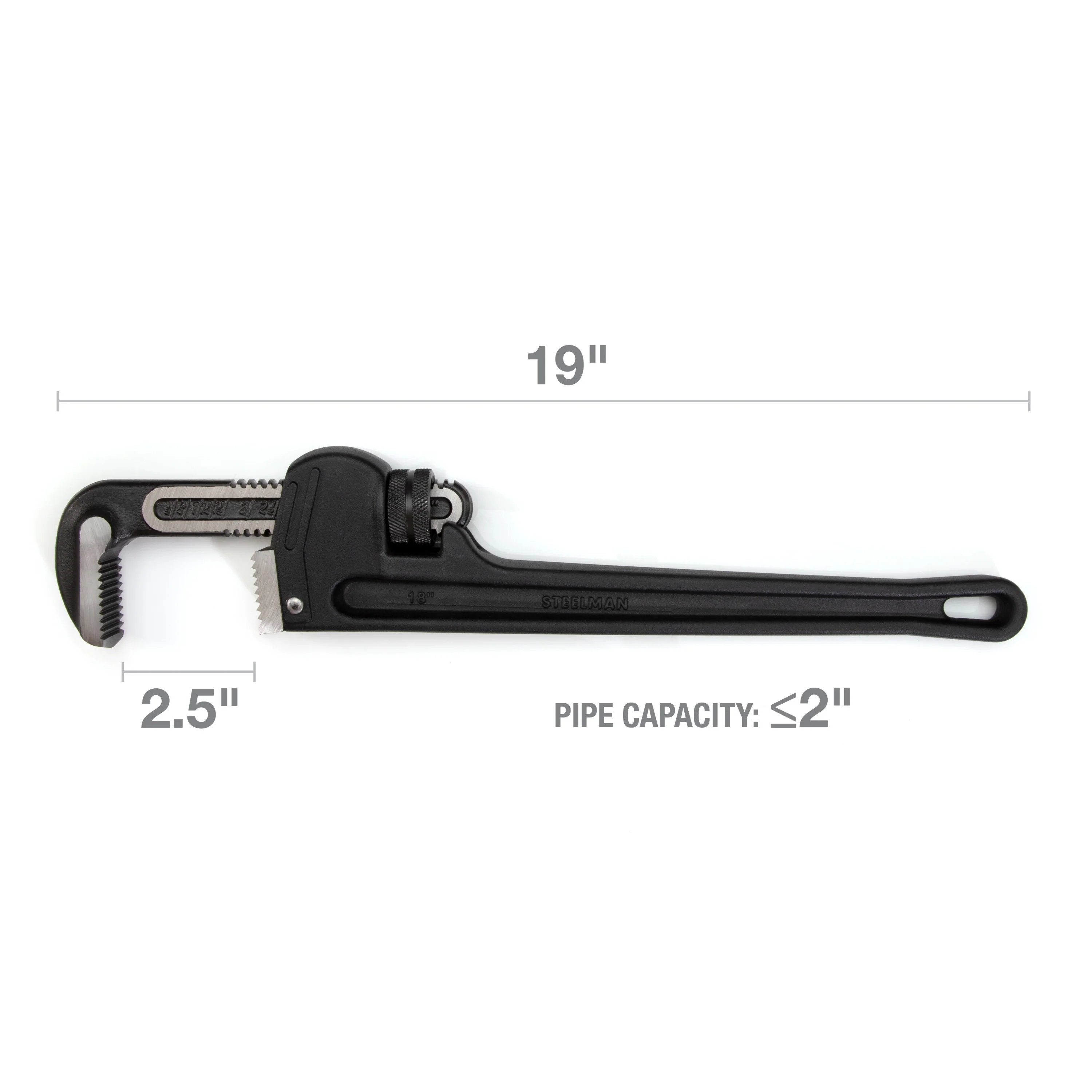 18-Inch Heavy-Duty Cast Aluminum Straight Handle Pipe Wrench - Image 6