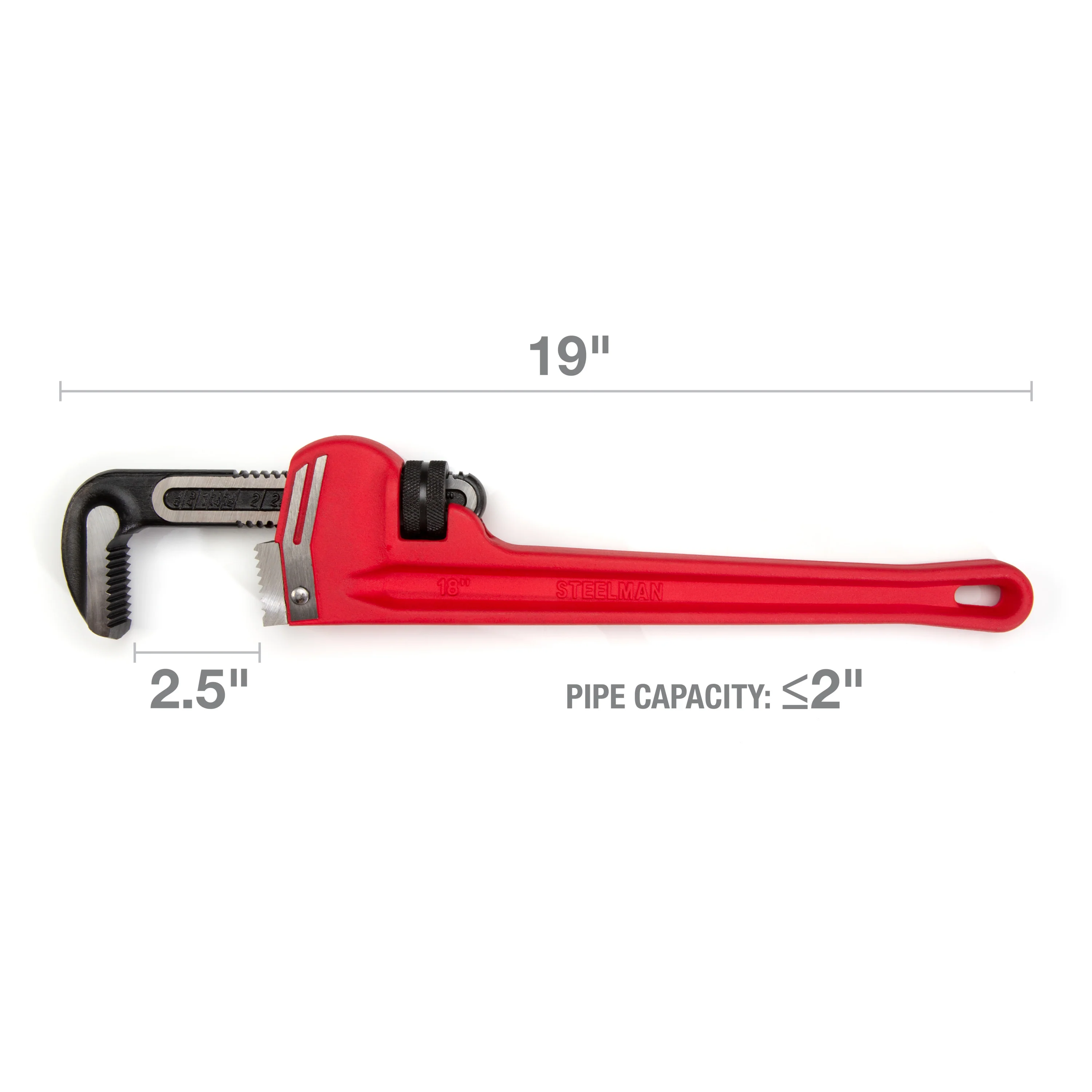 18-Inch Heavy-Duty Cast Iron Straight Handle Pipe Wrench - Image 6