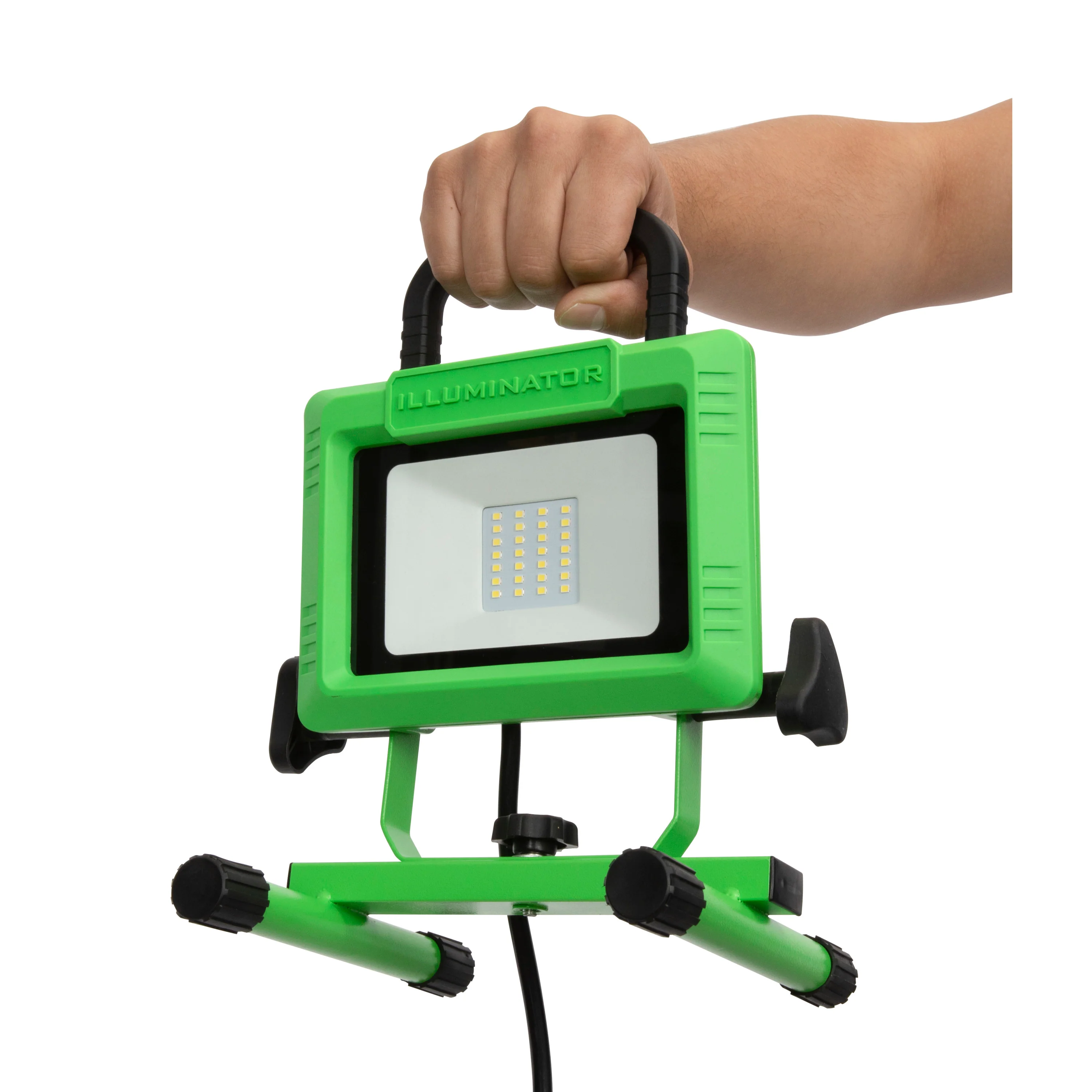 2,000-Lumen Portable LED Flood Light with Splashproof Metal Outdoor Enclosure, 5-Foot Power Cord, Adjustable Tilting Housing with Carry Handle - Image 5