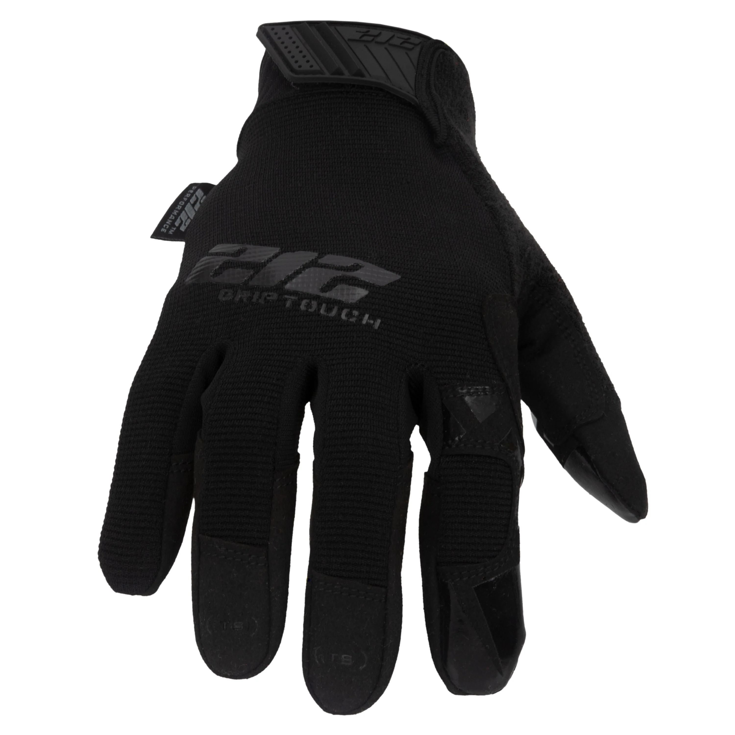 GSA Compliant Silicone Grip Touch-Screen Compatible Mechanic Gloves in Black - Image 2