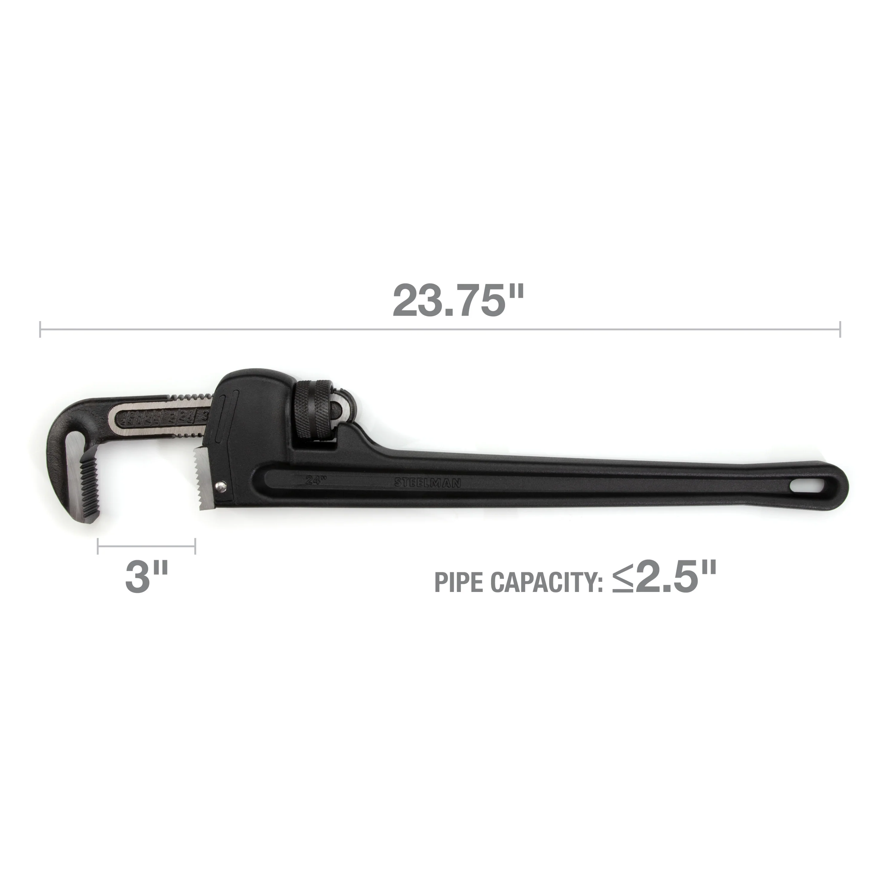 24-Inch Heavy-Duty Cast Aluminum Straight Handle Pipe Wrench - Image 6