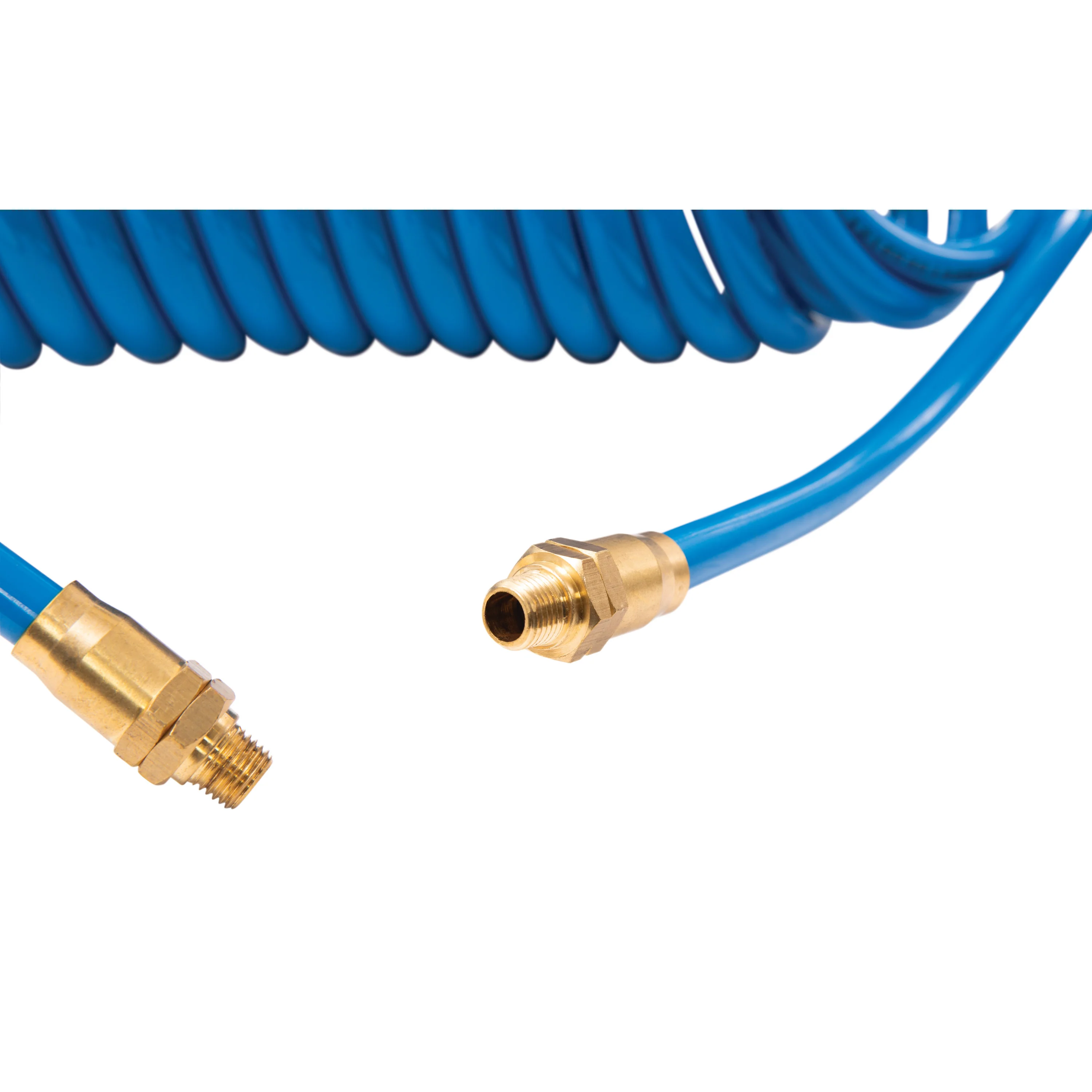 25-Foot Coiled 3/8-Inch ID Air Hose with Reusable 1/4-Inch NPT Brass Fittings - Image 4