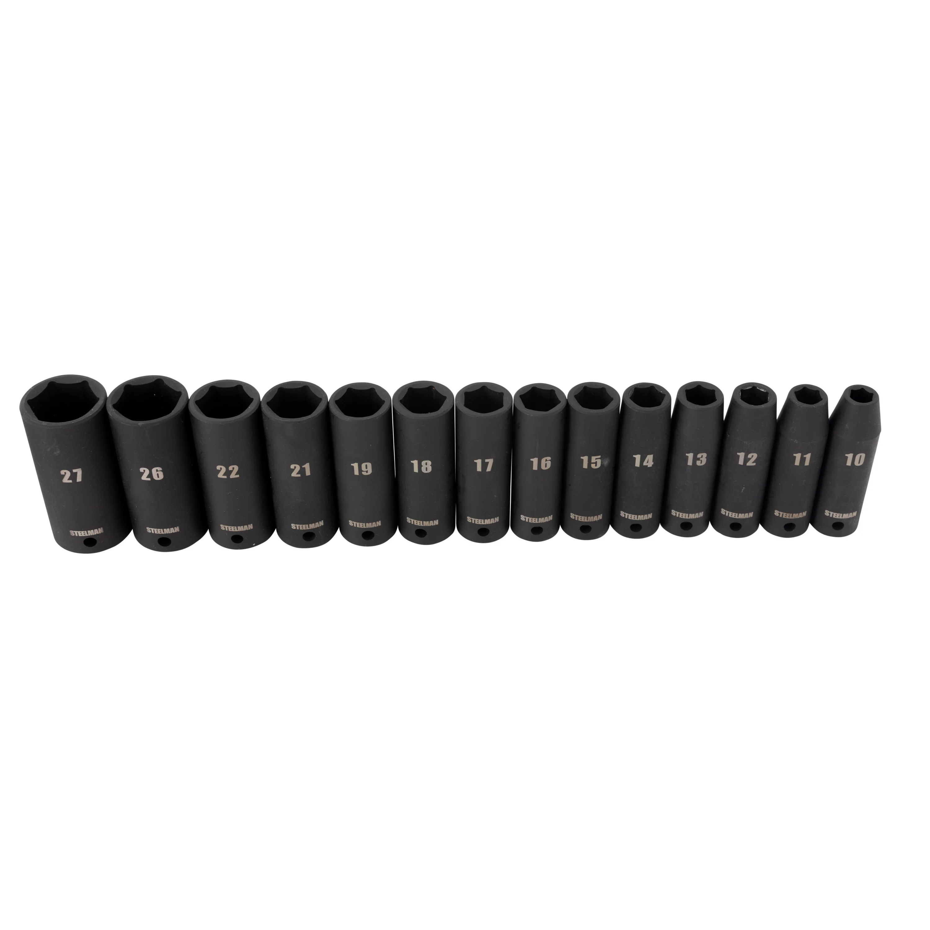 29-Piece 1/2-Inch Drive 6-Point Deep Impact Socket Set, Black - Image 2