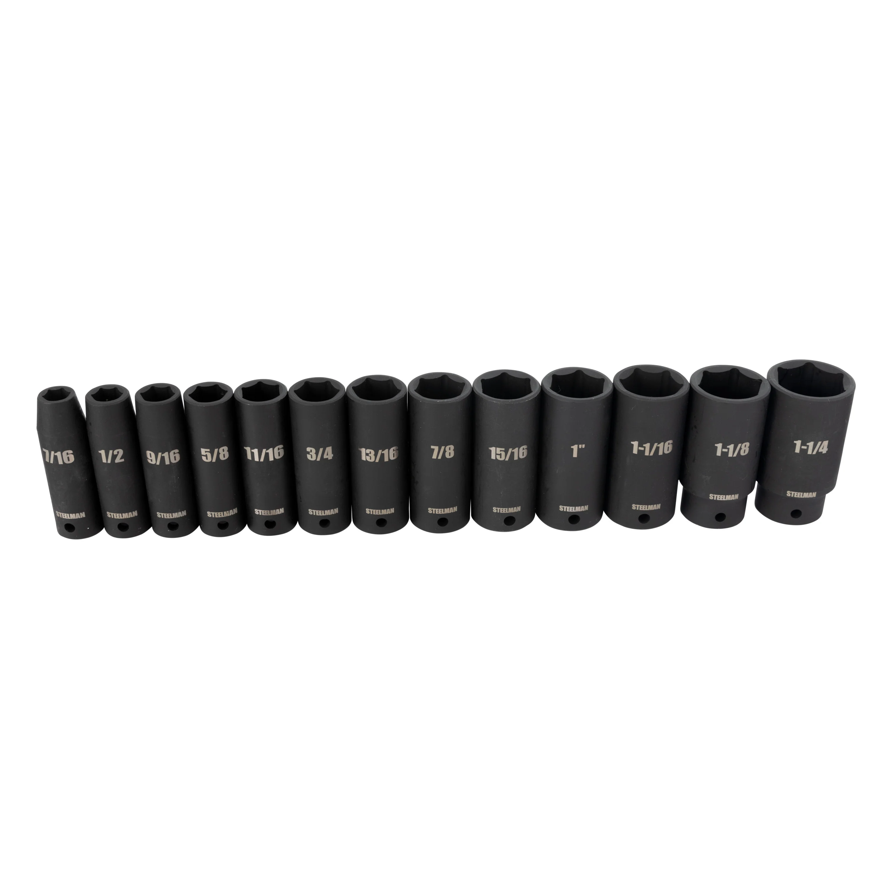 29-Piece 1/2-Inch Drive 6-Point Deep Impact Socket Set, Black - Image 4