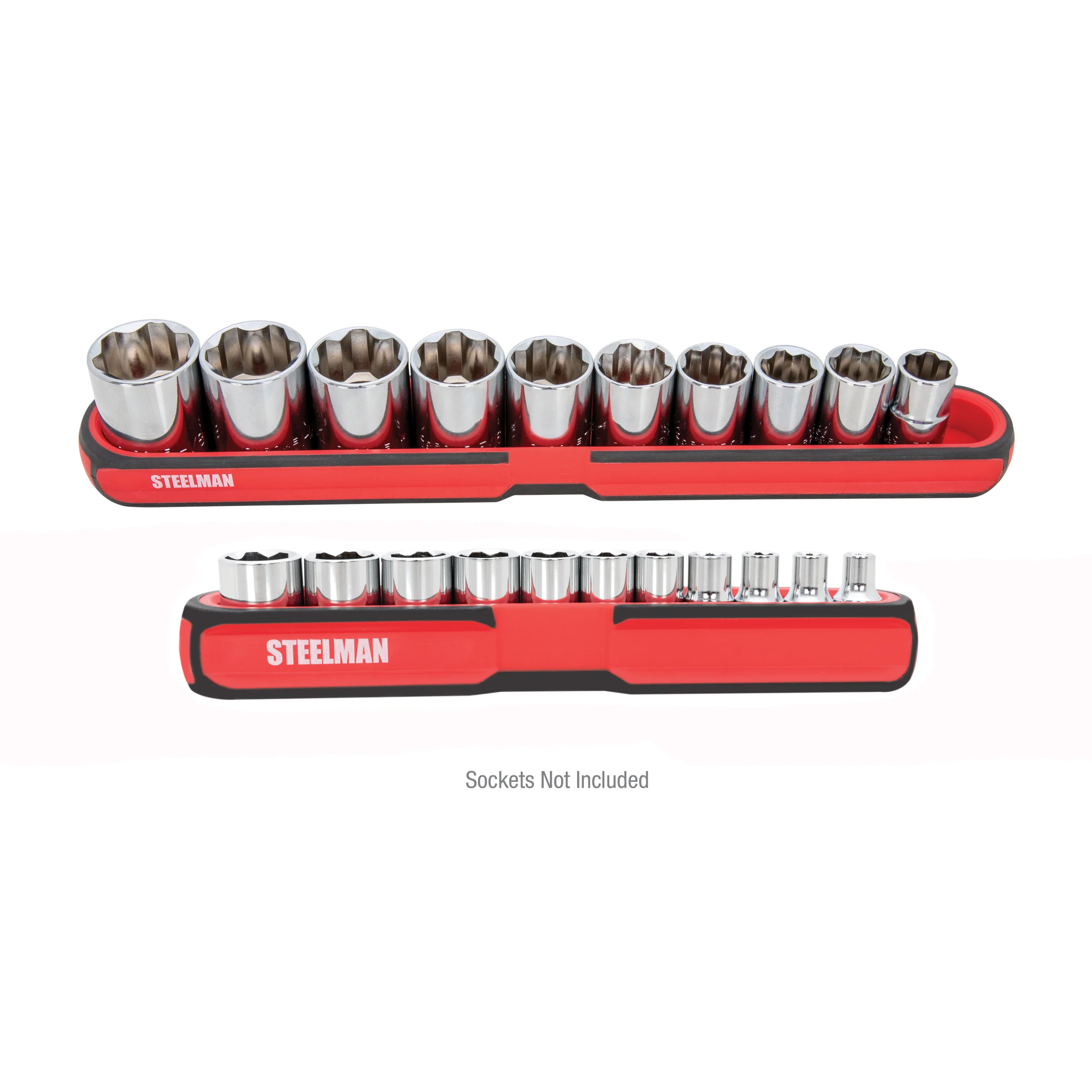 2-Piece Magnetic Steel Socket Storage and Parts Accessory Tray Set - Image 2