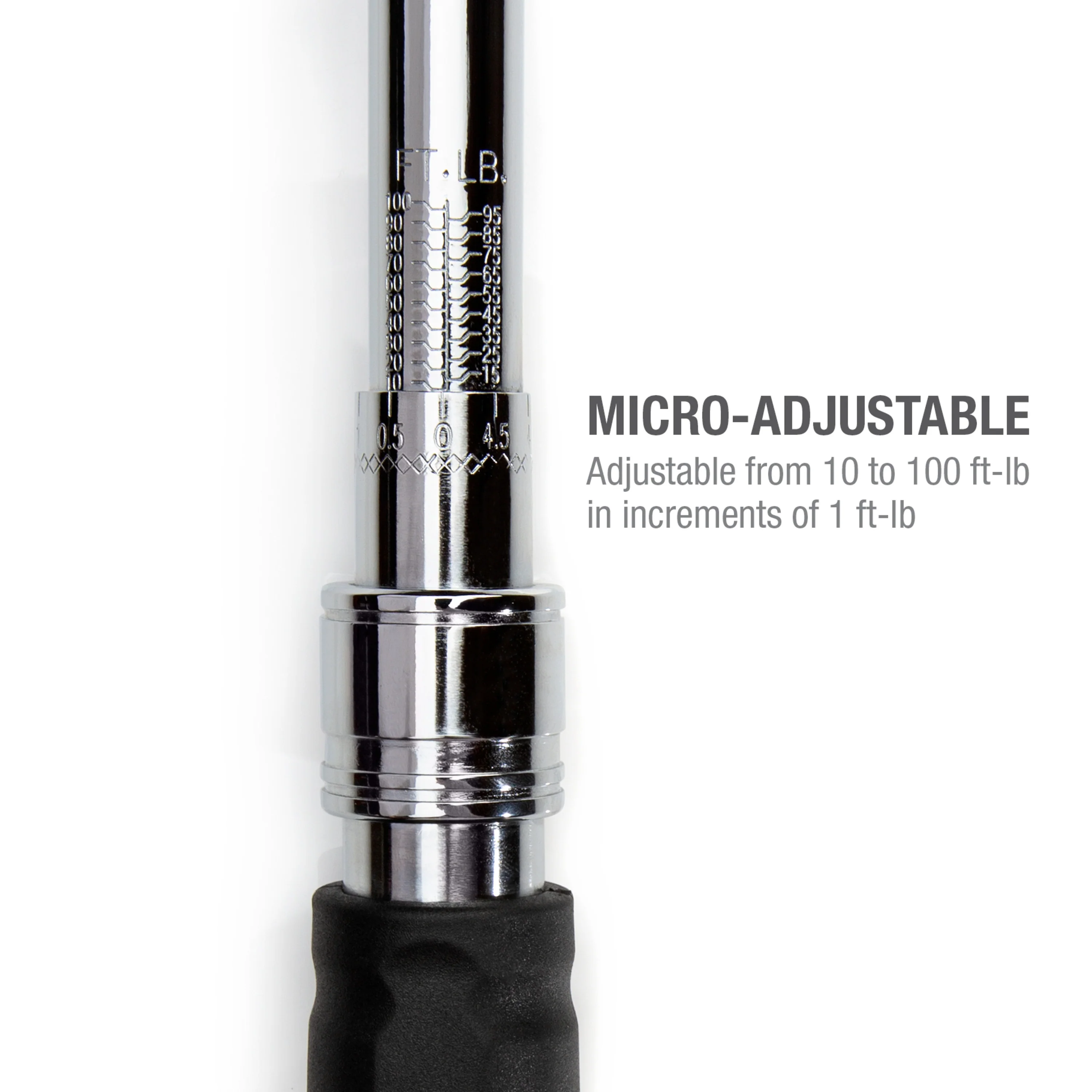 3/8-Inch Drive 10-100 ft-lb Micro-Adjustable Torque Wrench - Image 4