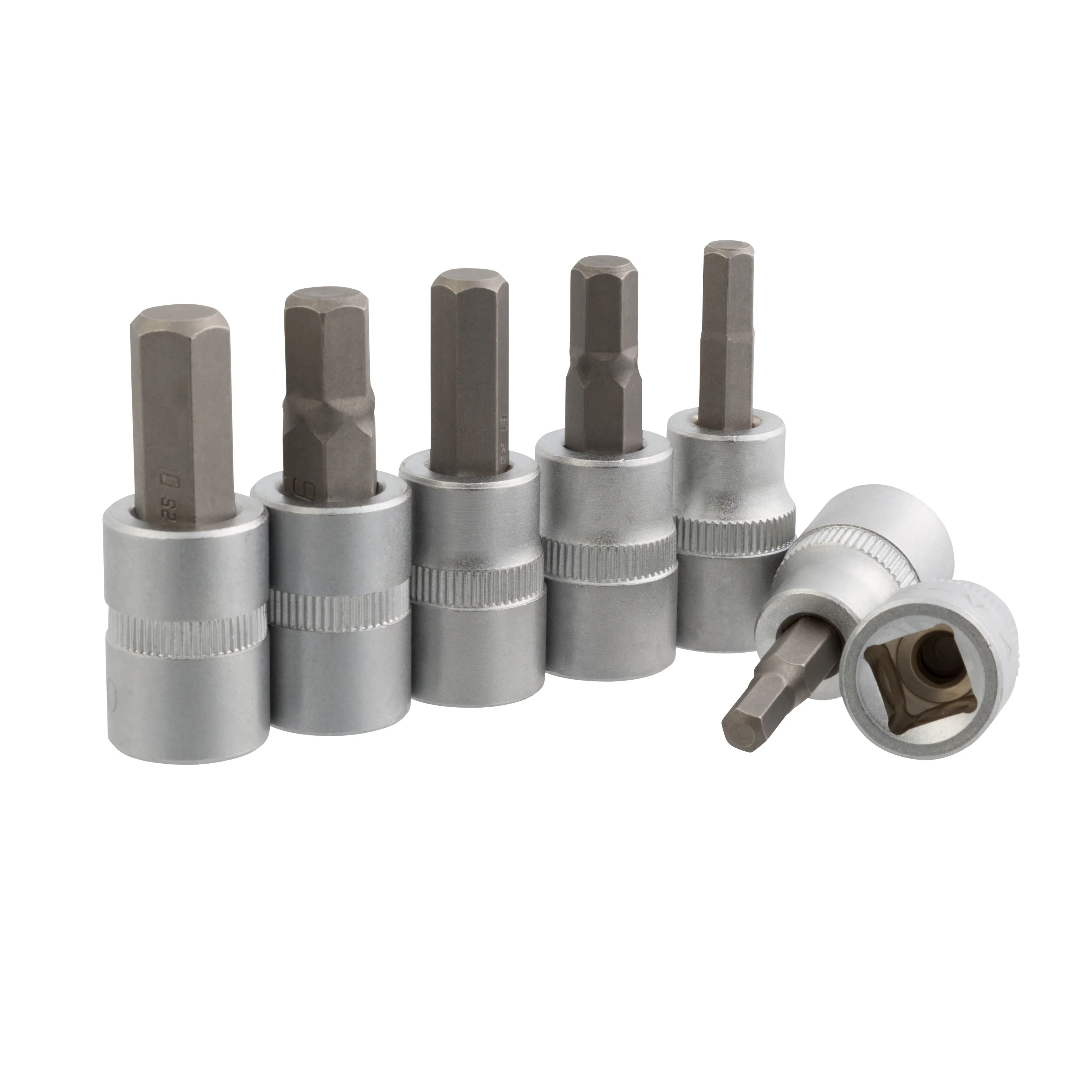 7-Piece 3/8-Inch Drive Metric Hex Bit Socket Set with Storage Rail - Image 2