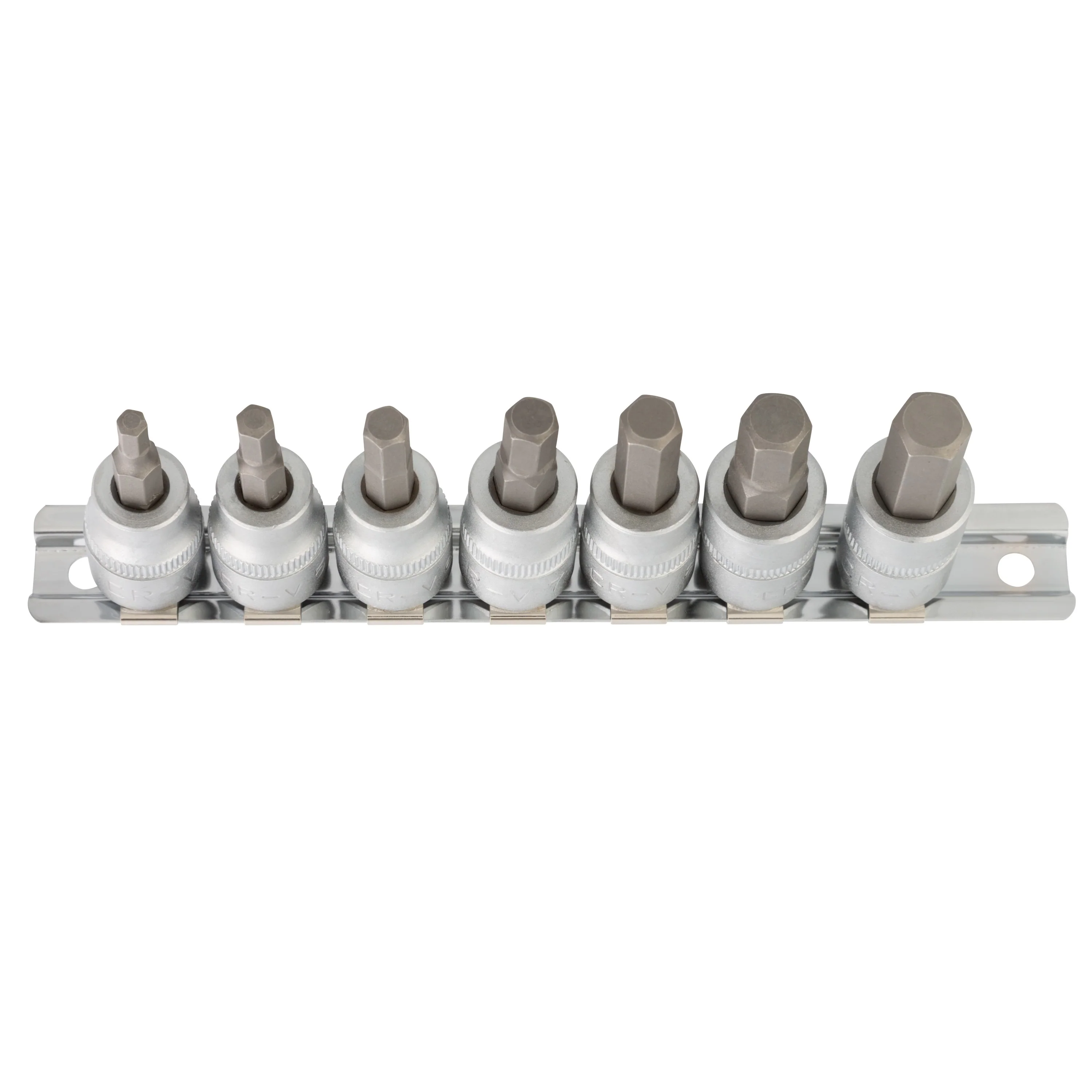 7-Piece 3/8-Inch Drive Metric Hex Bit Socket Set with Storage Rail - Image 4