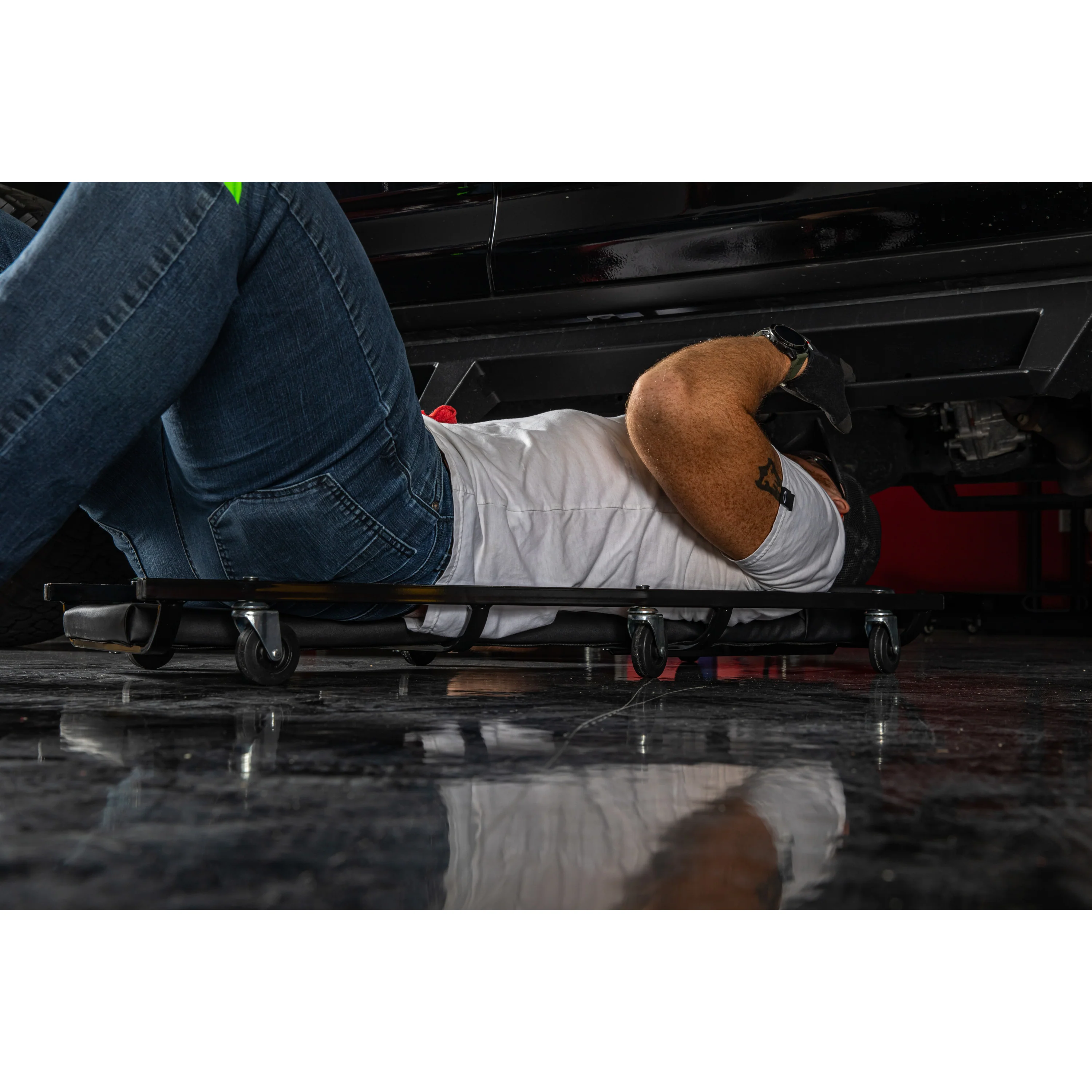 Heavy-Duty Low Profile 16.75-Inch Wide x 40-Inch Long Rolling Creeper with Adjustable Headrest - Image 8