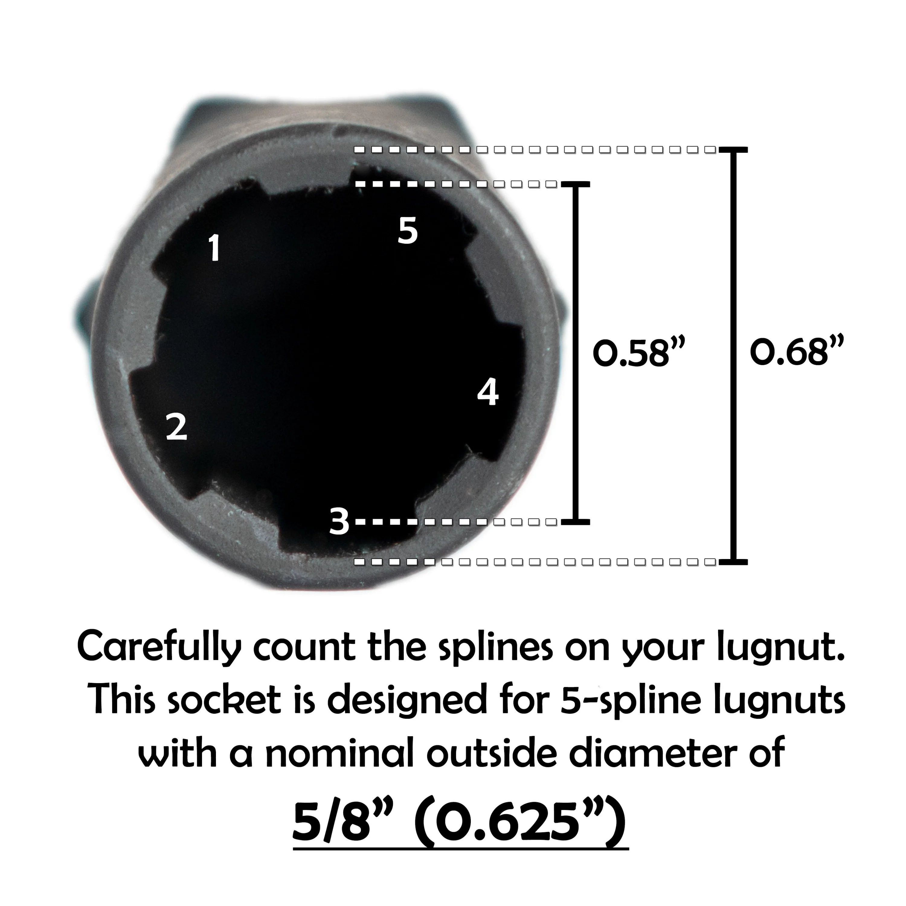 5-Spline 5/8-Inch Locking Lug Nut Socket - Image 5