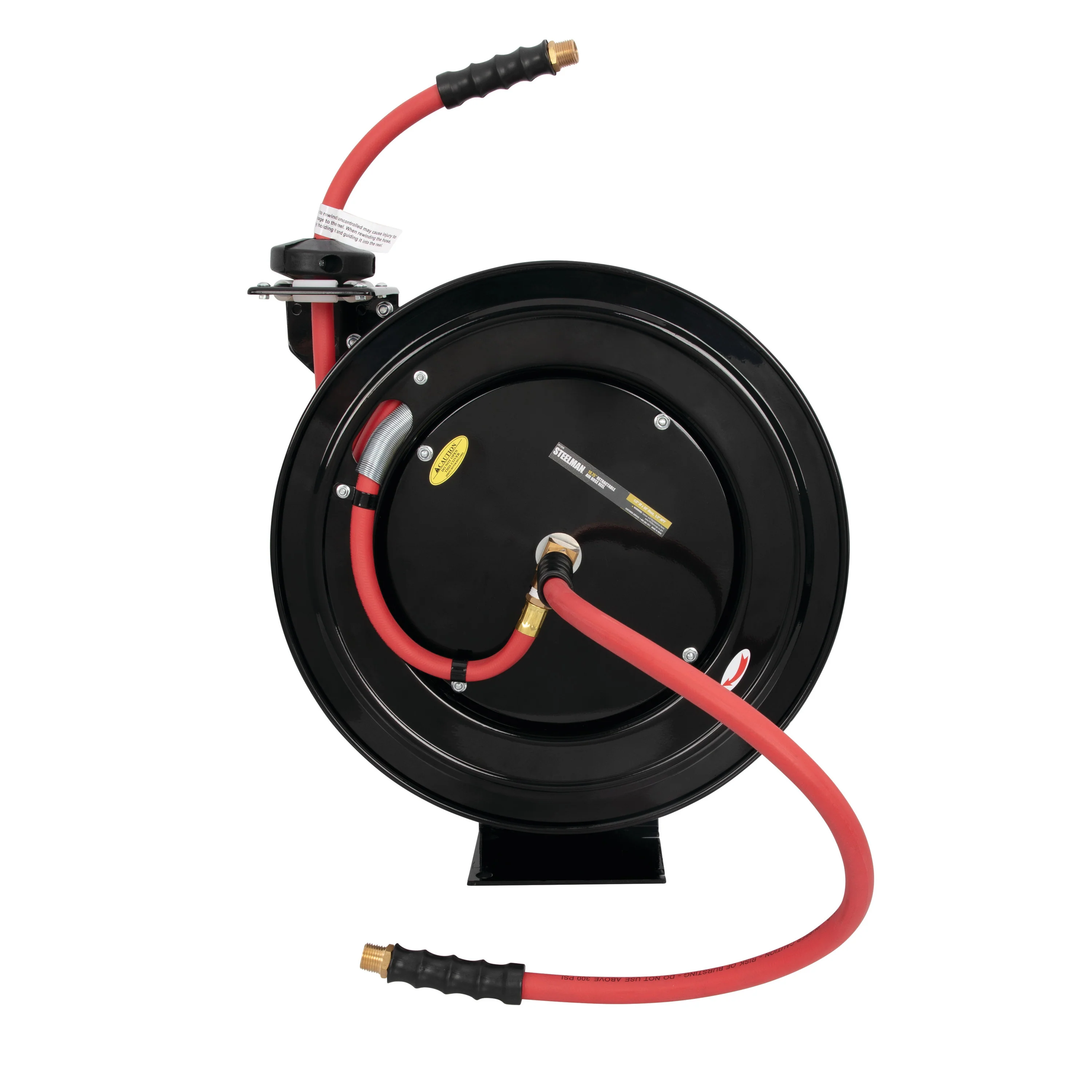 50-Foot Long 1/2-Inch Inner Diameter Air Hose with Spring Retractable Hose Reel with 1/2-Inch NPT Fittings - Image 2