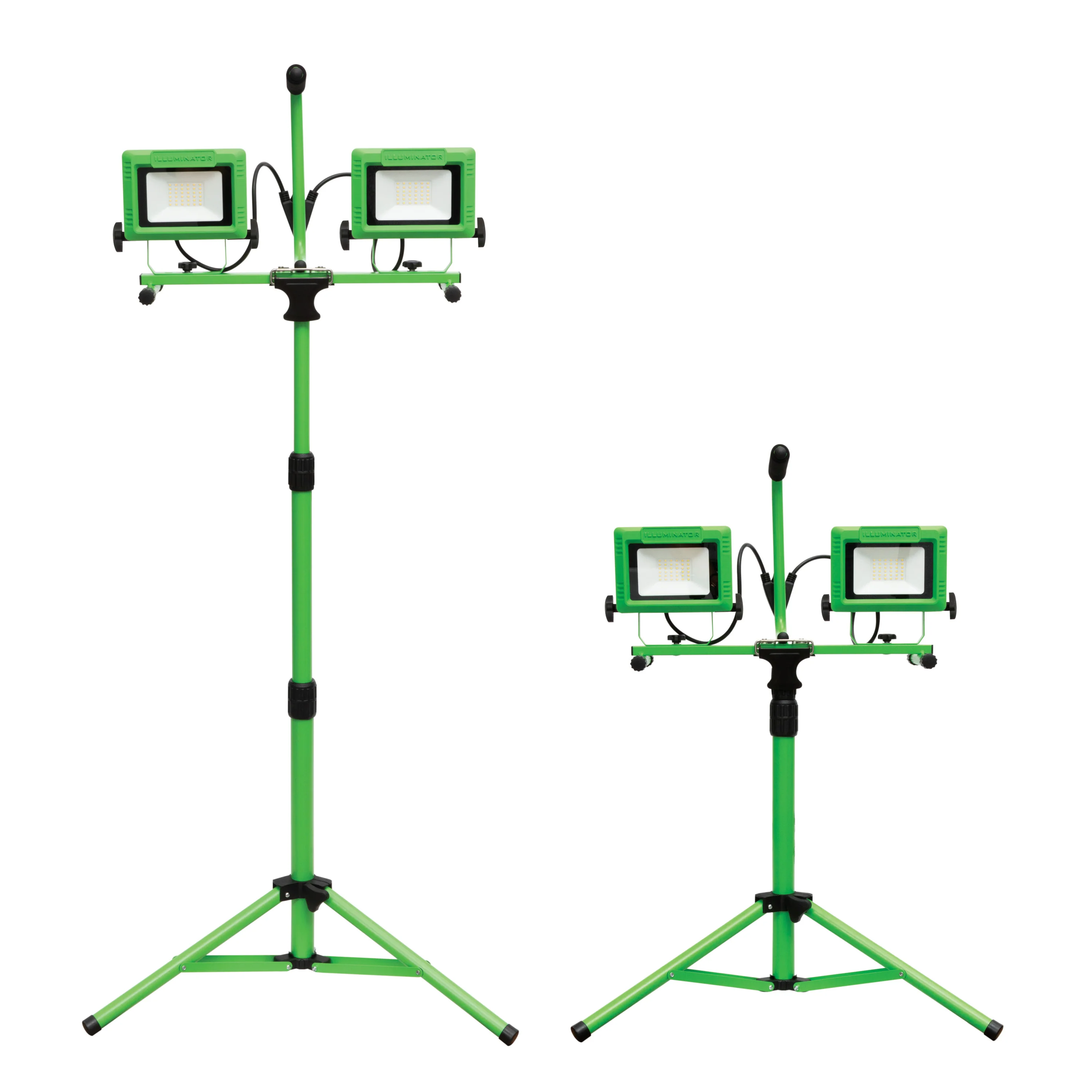 6,000-Lumen Dual Head LED Portable Flood Light with Detachable Metal Tripod, Splashproof Outdoor Enclosure, 8-Foot Power Cord - Image 4