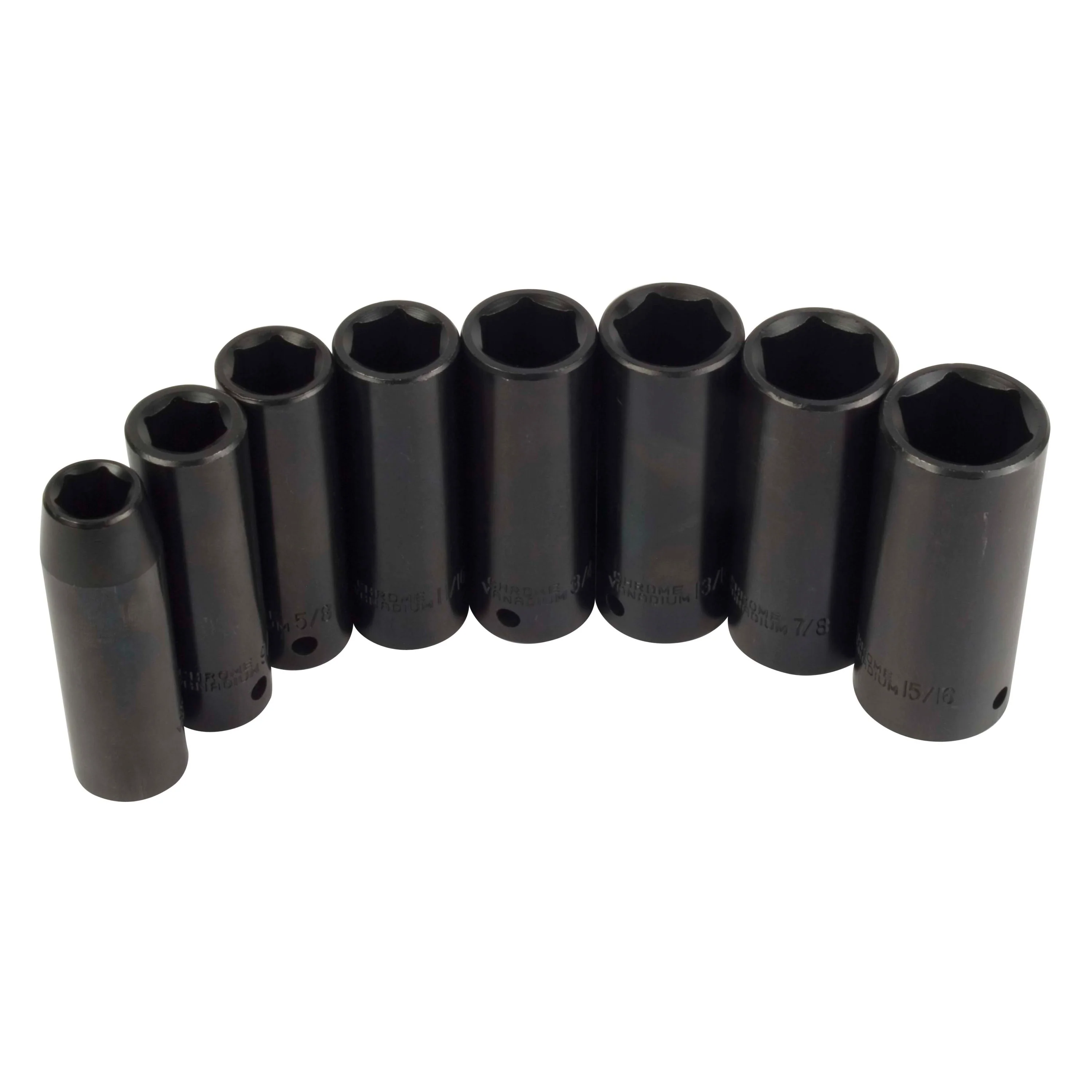 7-Piece 1/2-Inch Drive Deep 6-Point Impact SAE Socket Set - Image 2