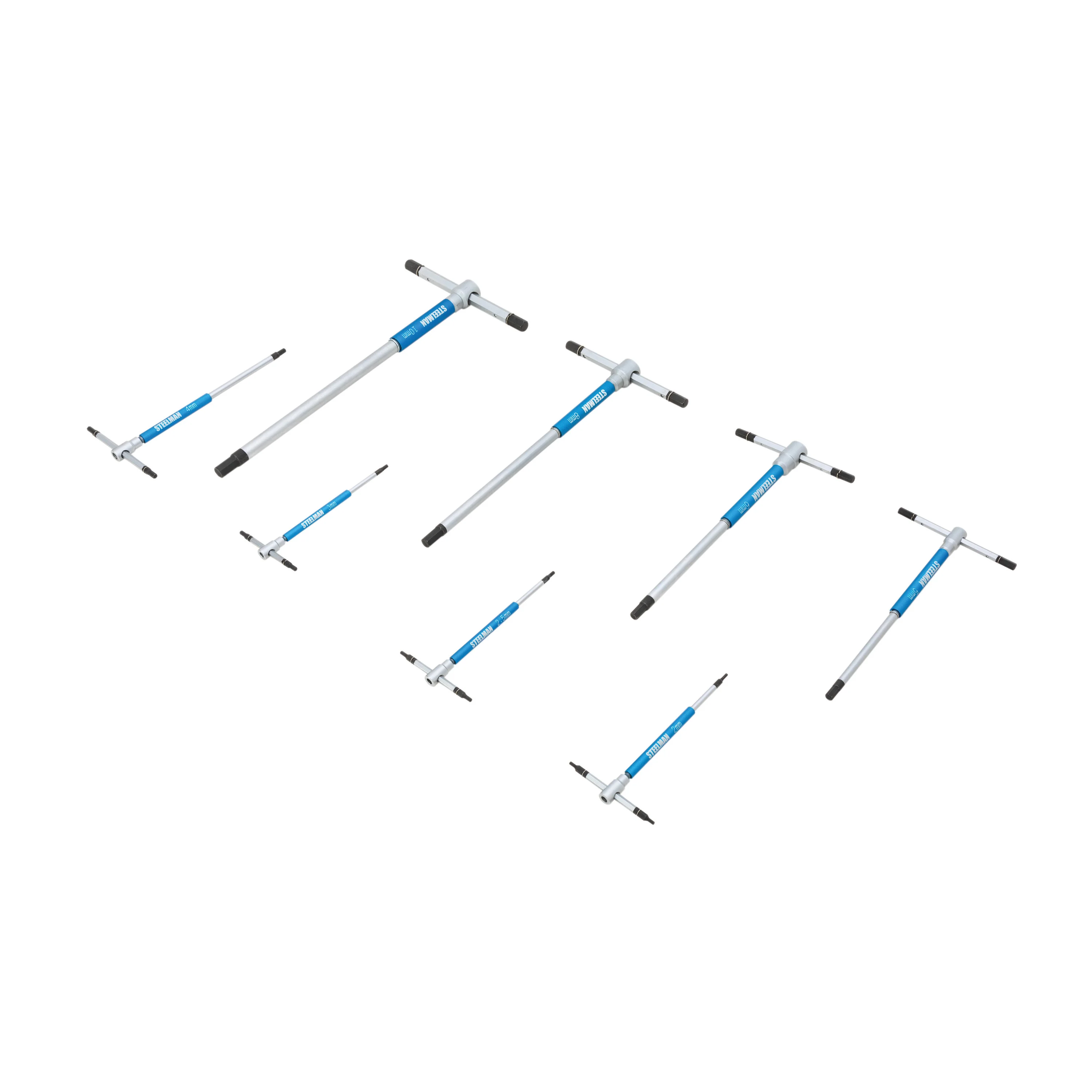 8-Piece Sliding T-Handle Metric Hex Key Set with Free-Spinning Grip Sleeves - Image 4