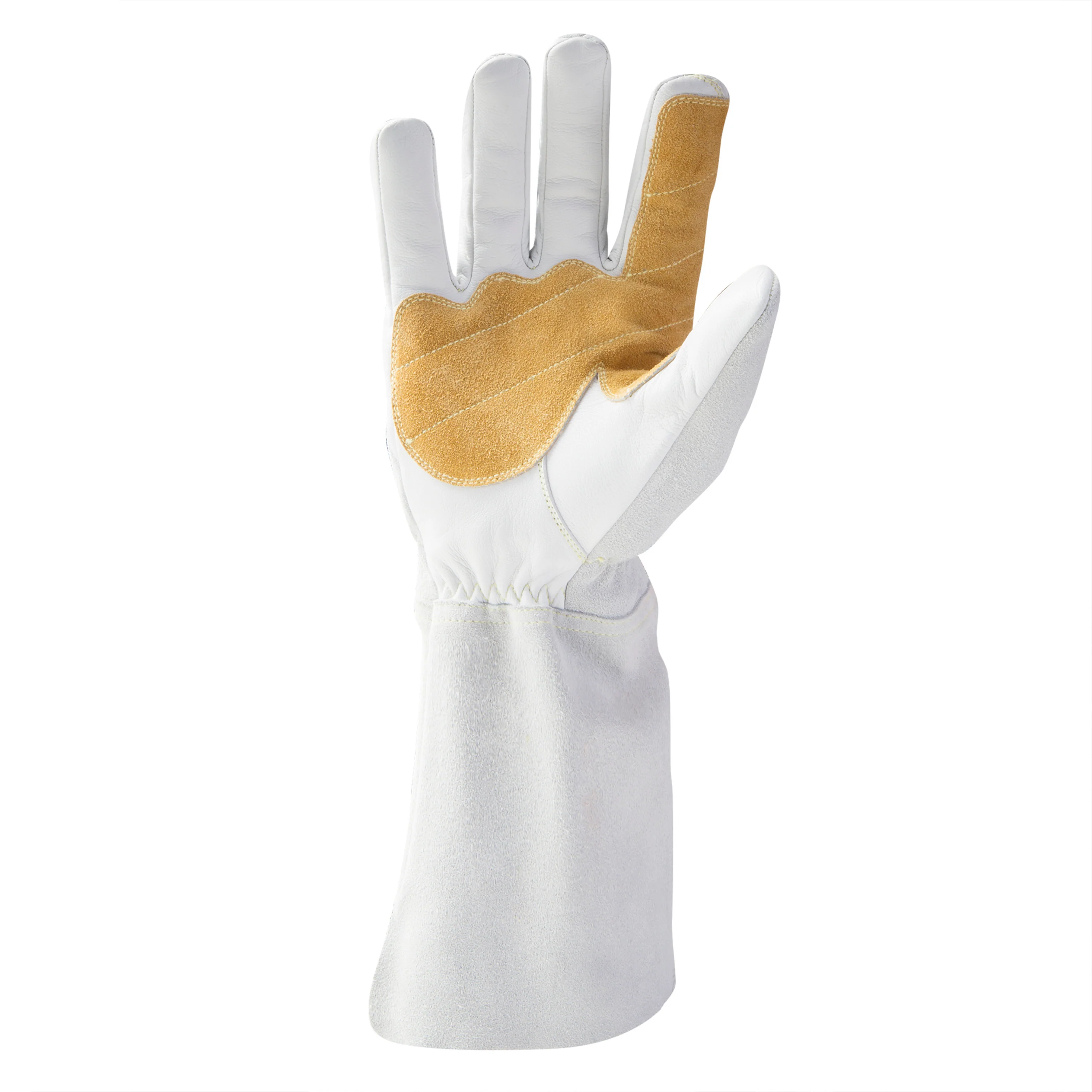 ARC Premium Stick Welding Gloves in White and Tan - Image 4