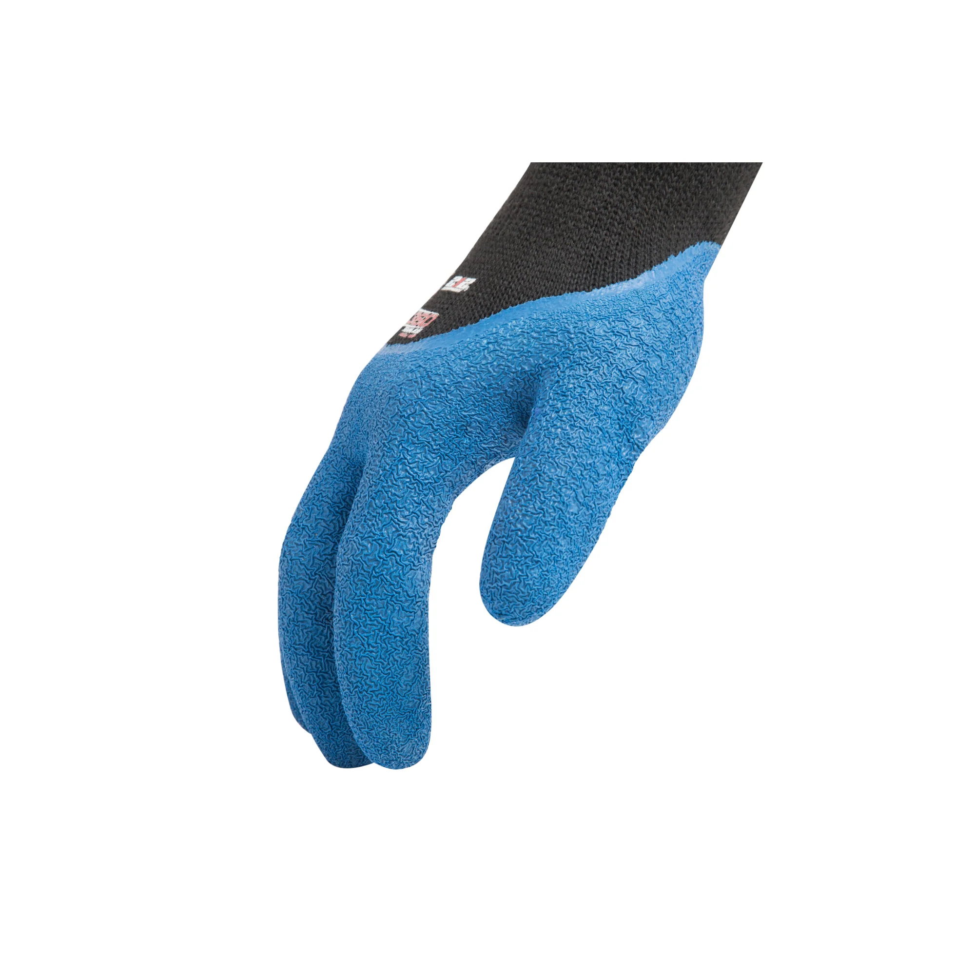 AX360 Latex-dipped Crinkle Grip Cut Resistant Gloves in Blue and Black (EN Level 2 / ANSI A2) - Image 7