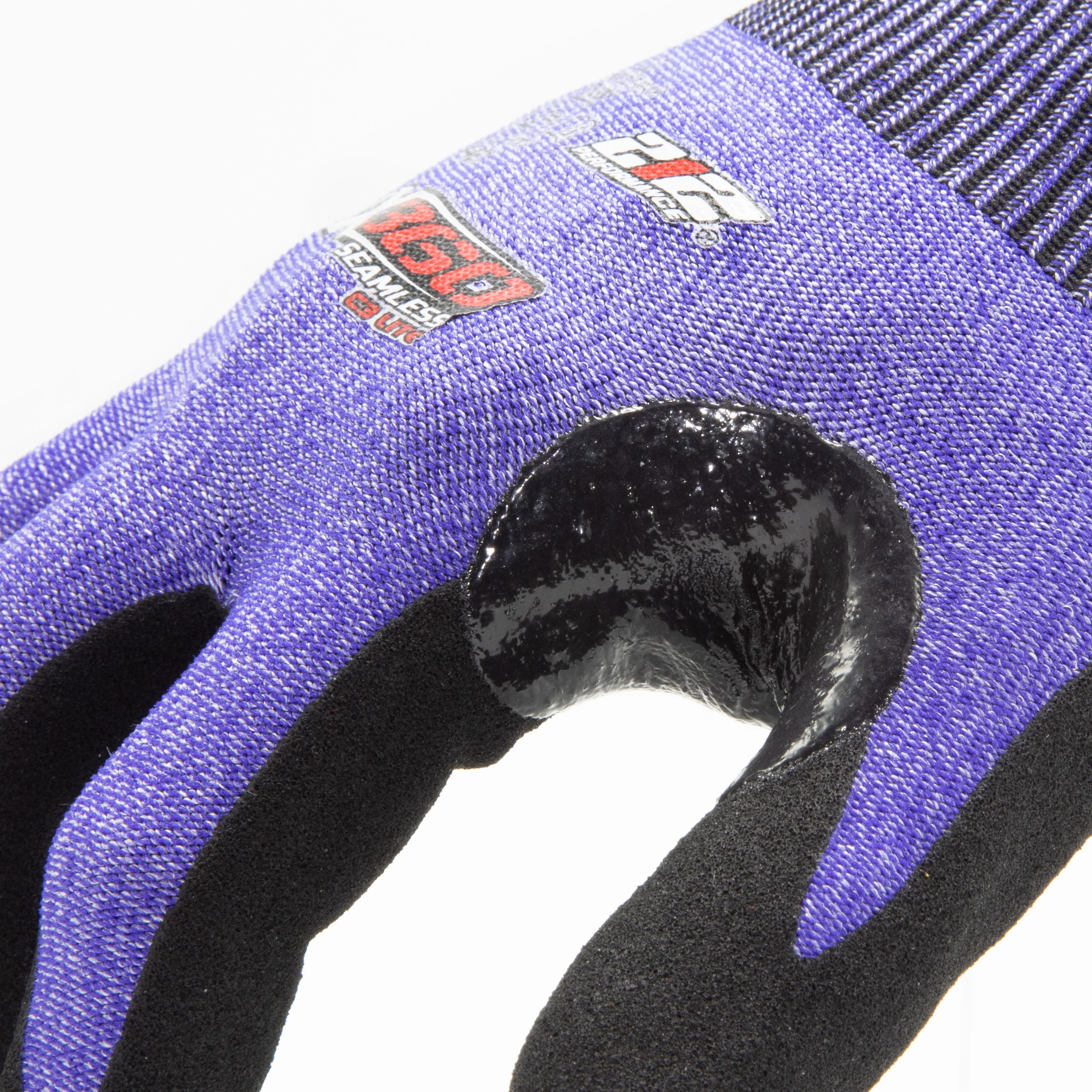 AX360 Seamless Knit Cut 3 Lite Gloves in Blue and Black - Image 5