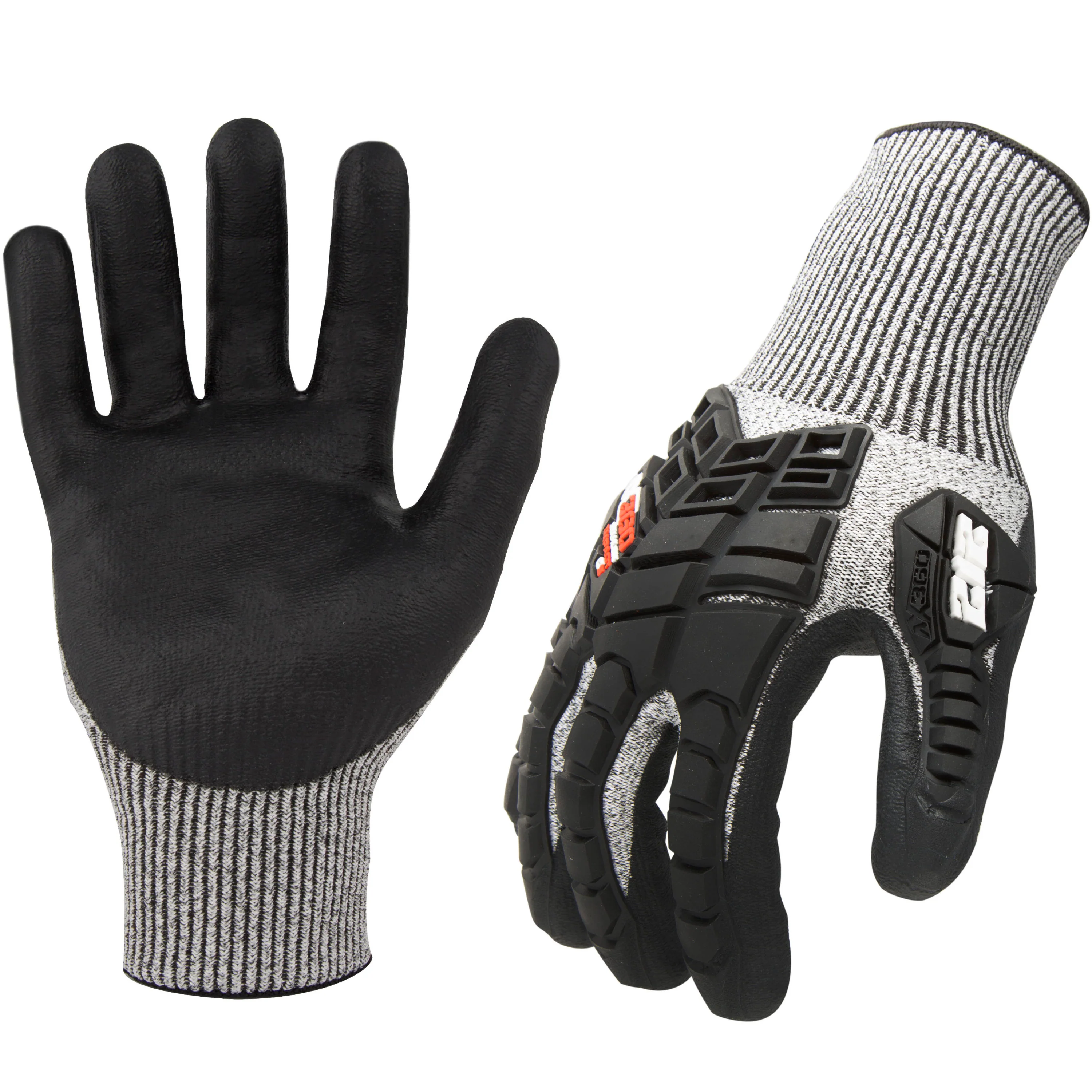 AX360 Impact Cut Resistant Gloves in Black and Gray (EN Level 5, ANSI A3) - Image 5
