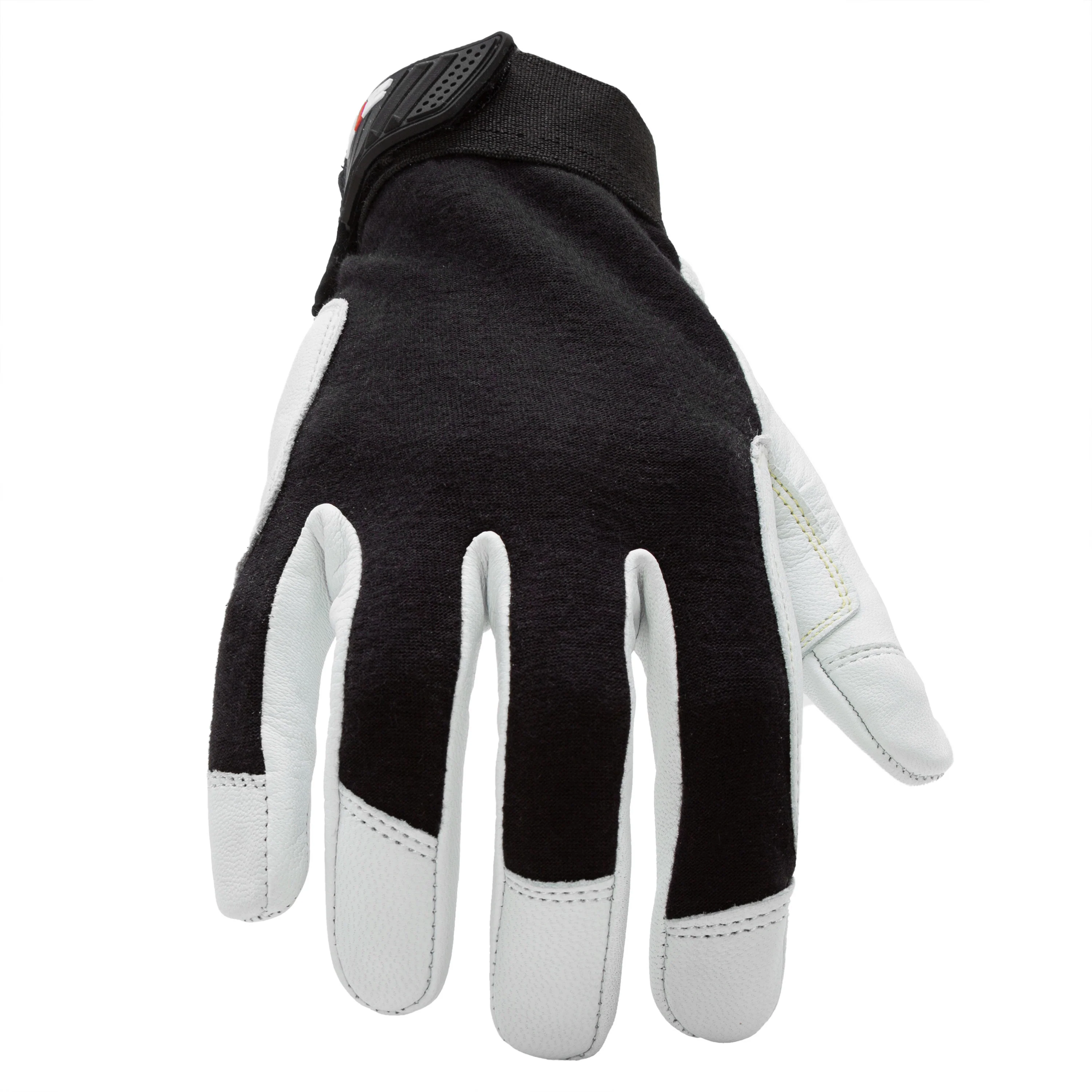 Fire Resistant Leather Palm Cut 5 Welder and Fabricator Gloves in Black and White - Image 2