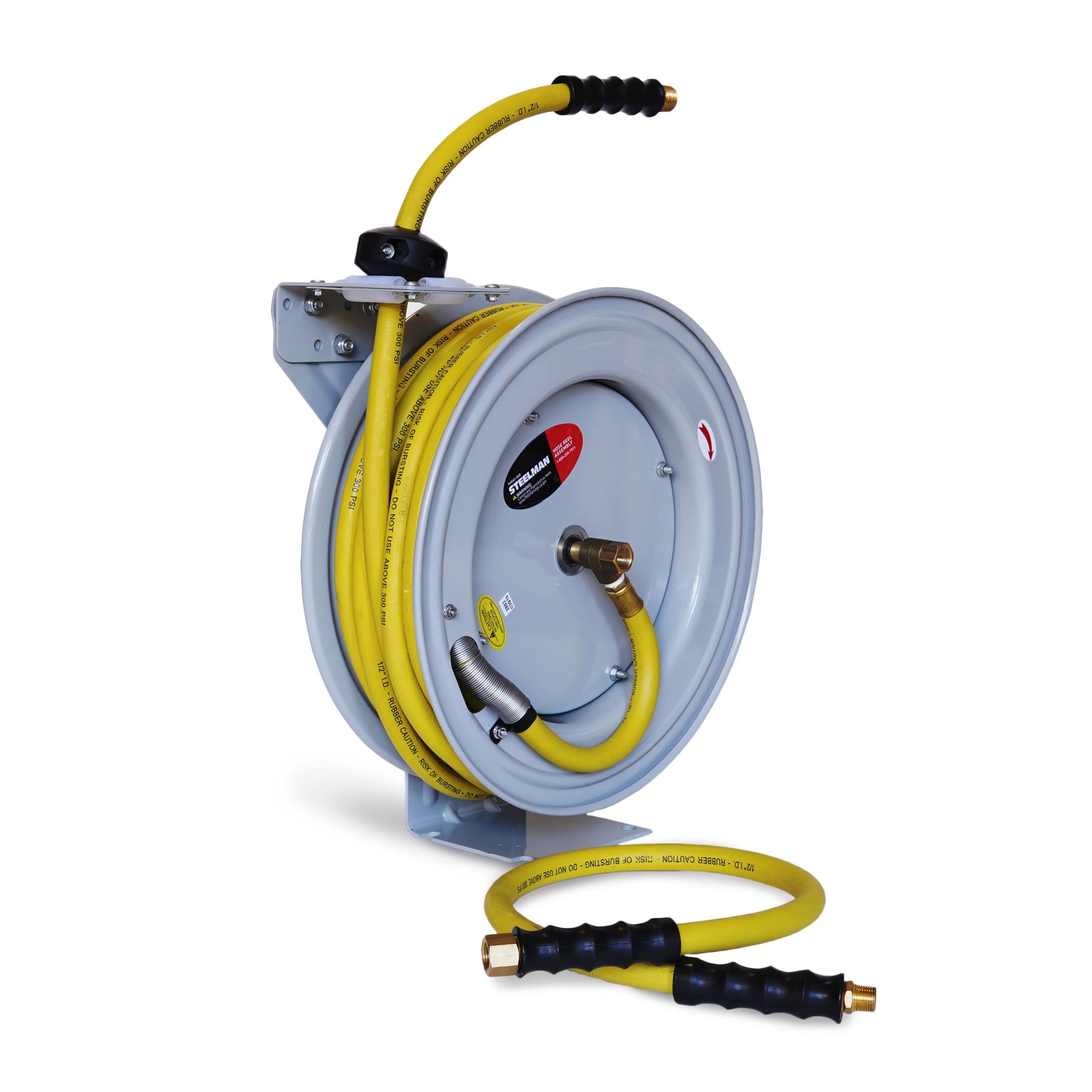Enclosed Spring Garden Center Water / Pneumatic Hose Reel with 50-Foot 1/2-Inch ID Hose - Image 2