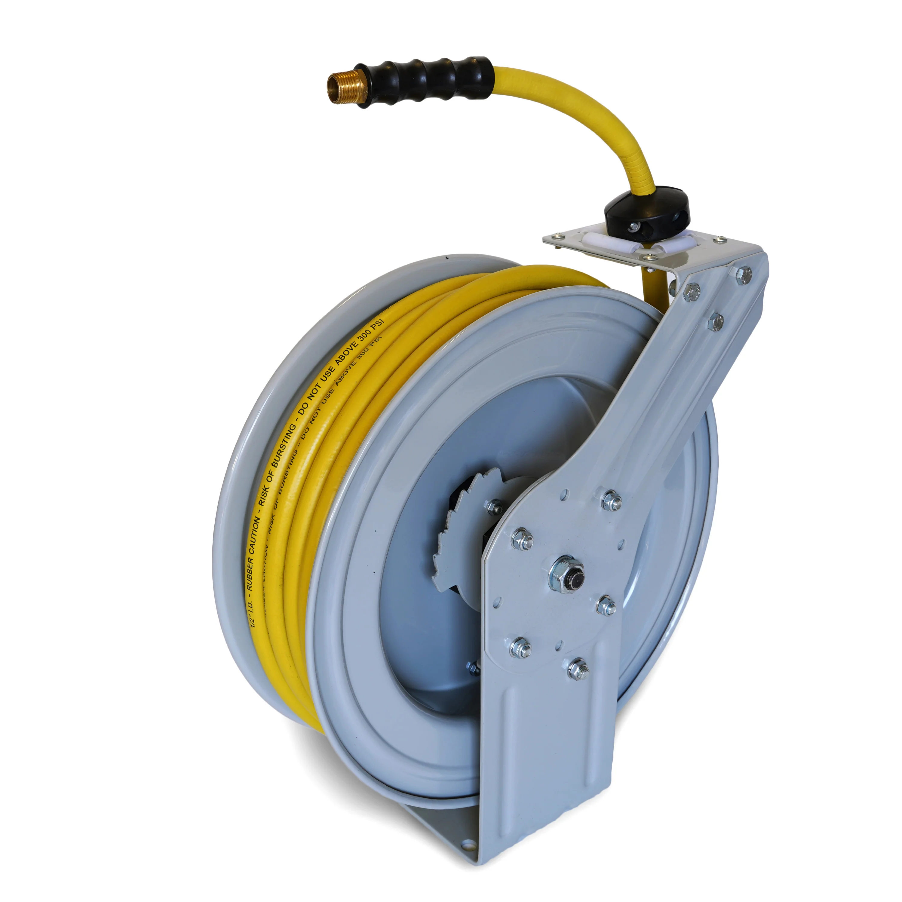 Enclosed Spring Garden Center Water / Pneumatic Hose Reel with 50-Foot 1/2-Inch ID Hose - Image 5
