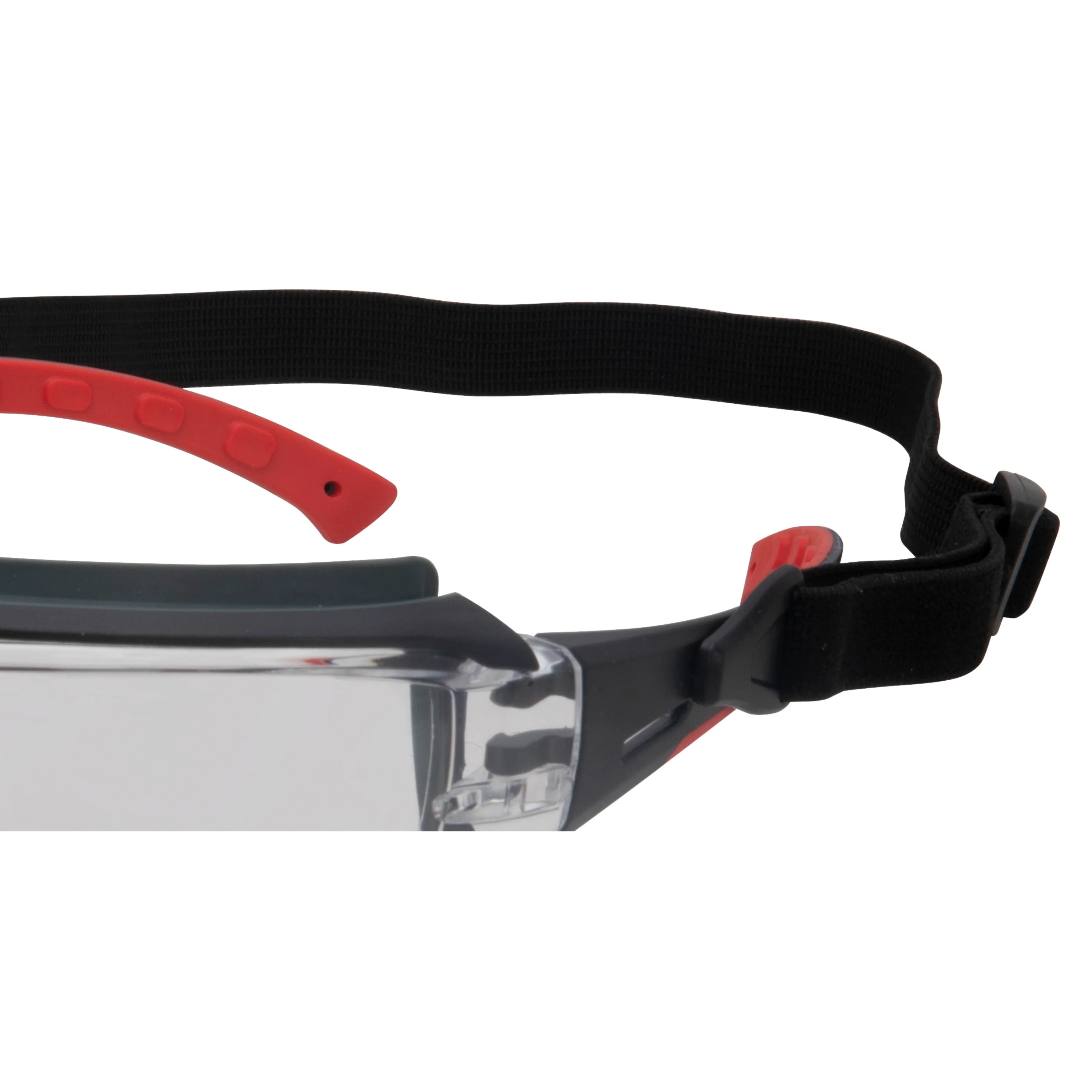 Premium Gasket Sealed Anti-Fog Clear Lens Safety Glasses with Removable Headband in Black and Red - Image 4