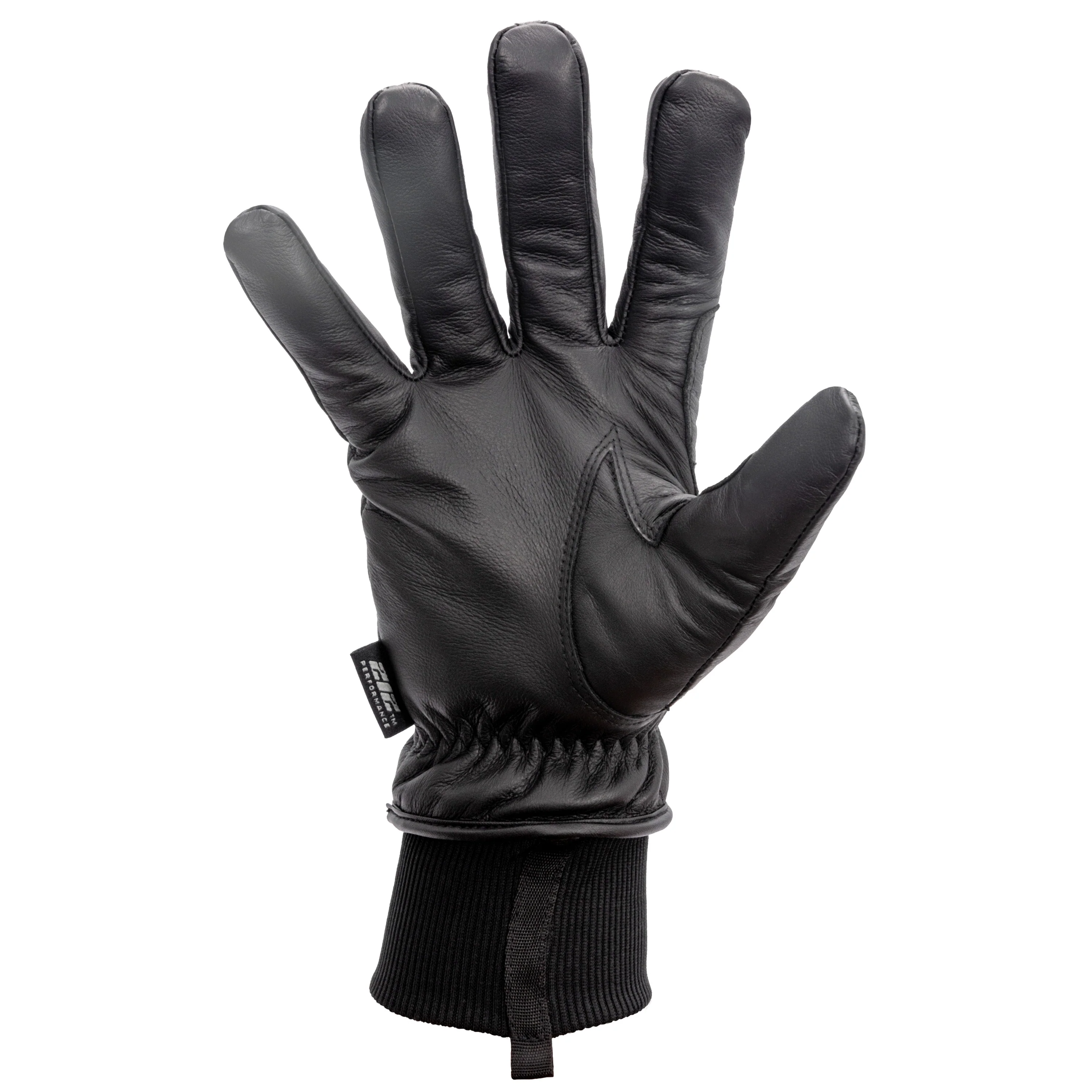 Tundra Cold Weather Black Leather Driver Gloves with Knit Cuff, GSA Compliant, 1-Pair, Black - Image 4