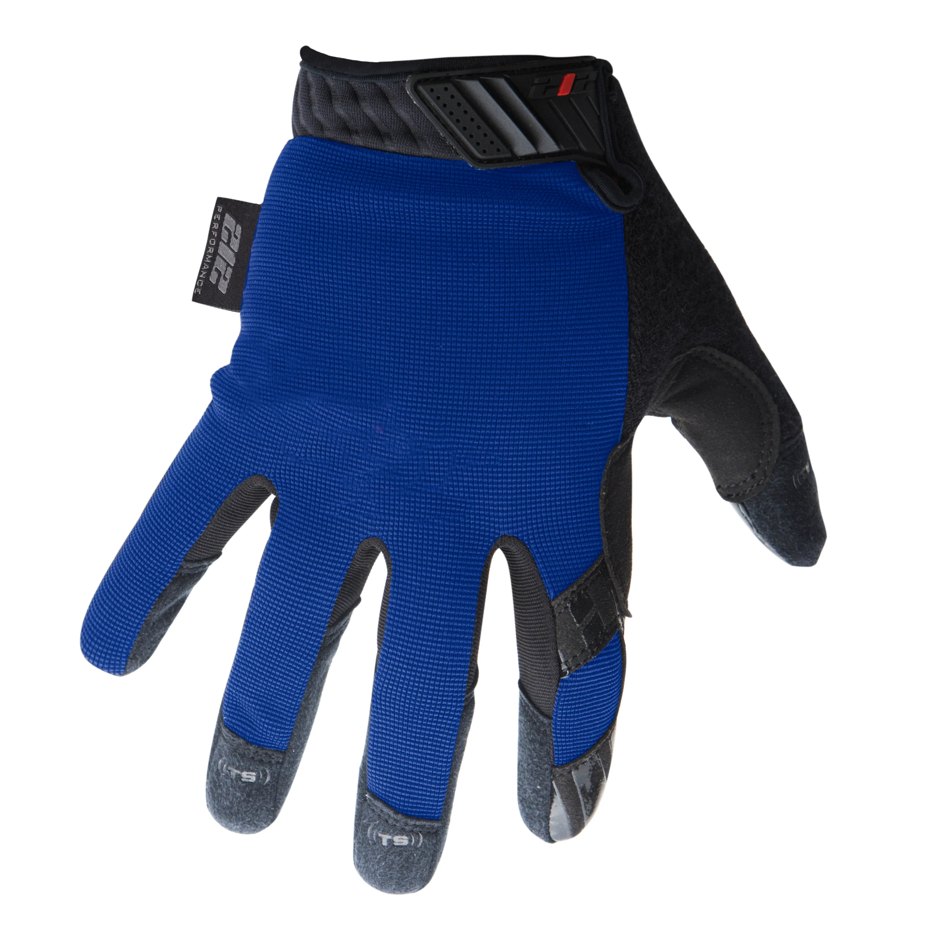 Silicone Grip Touch-Screen Compatible Mechanic Gloves in Blue - Image 4
