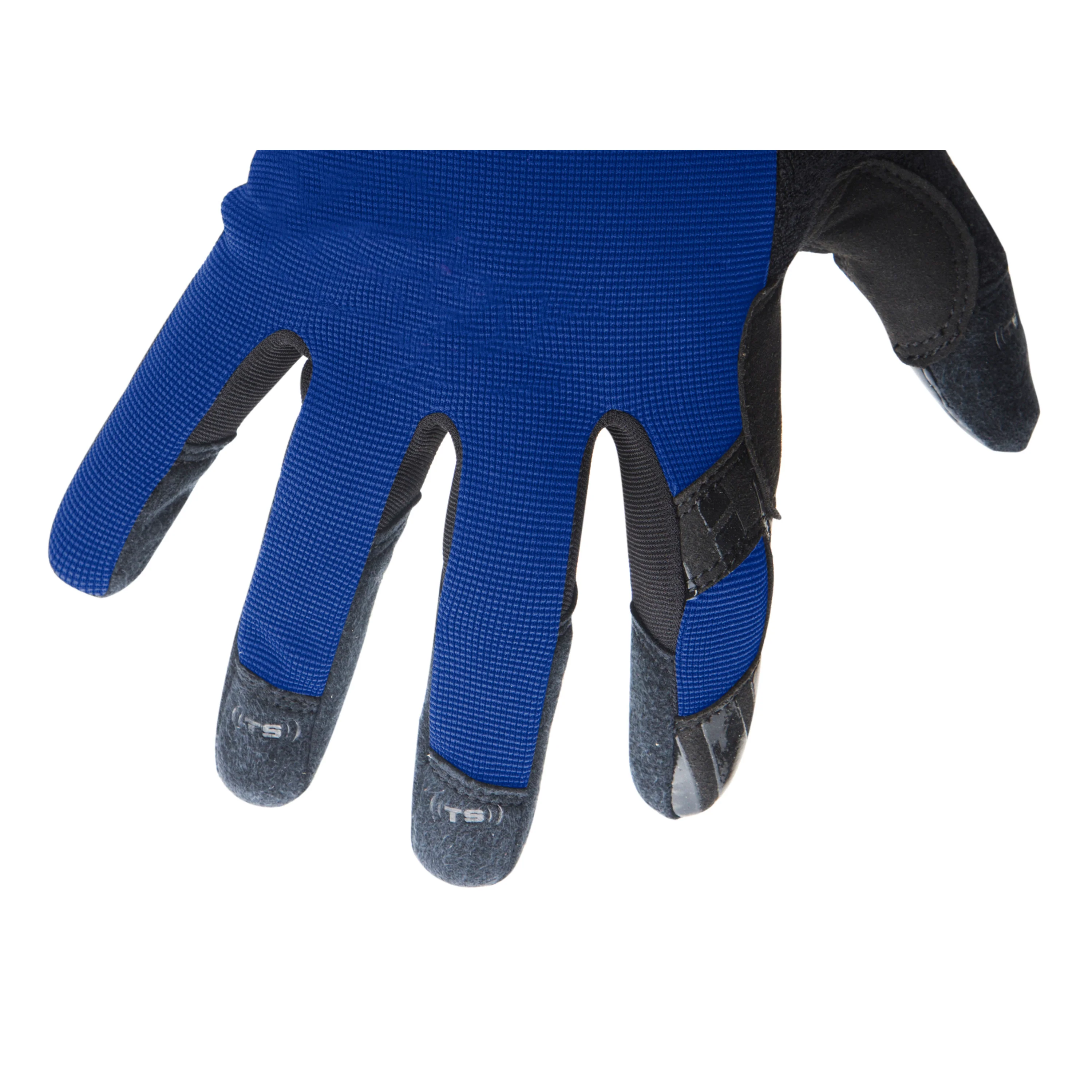 Silicone Grip Touch-Screen Compatible Mechanic Gloves in Blue - Image 6