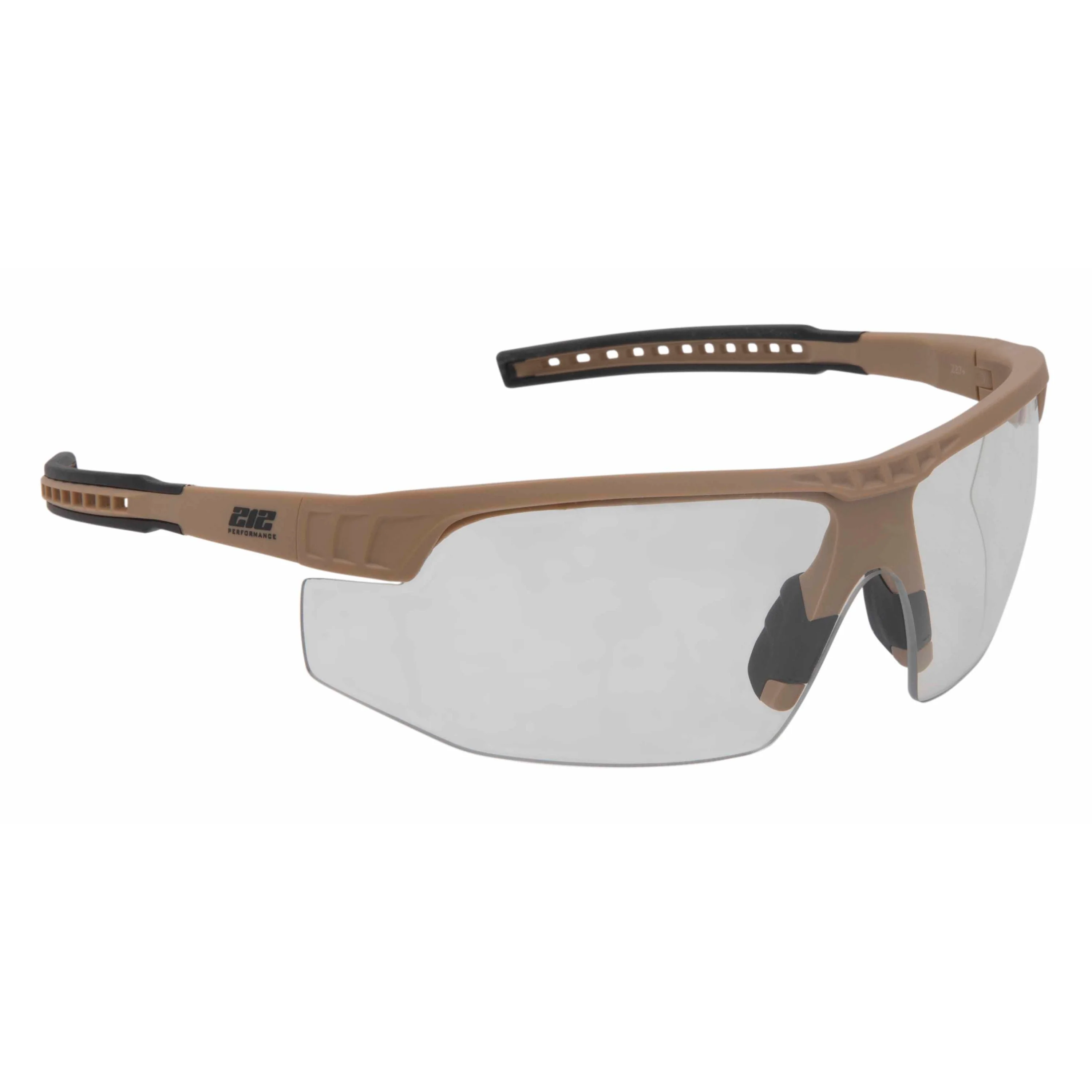 Premium Ballistic Impact Rated Clear Lens Anti-Fog Safety Glasses in Coyote 12-Pair Bulk Pack - Image 3