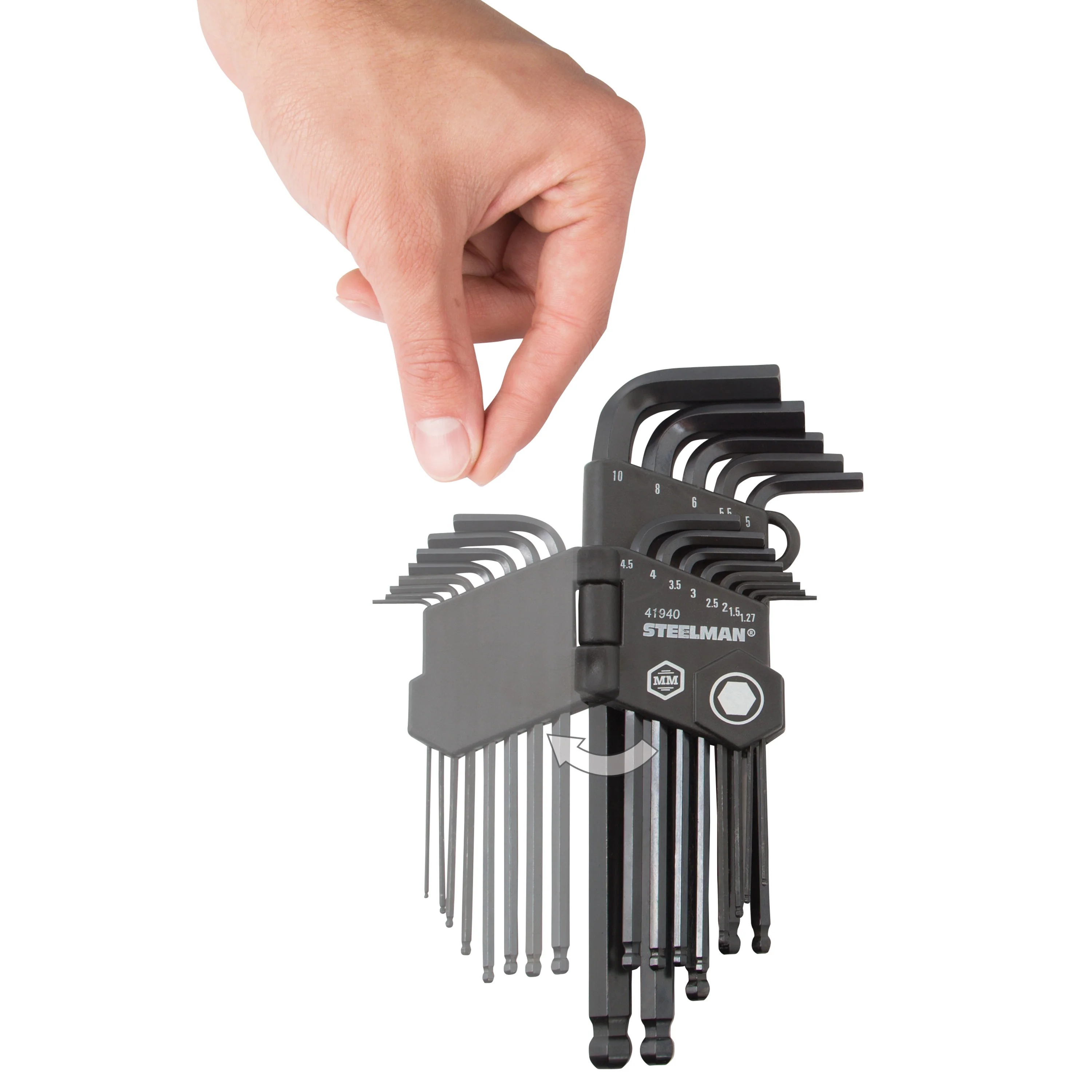 26-Piece Long Arm Ball End Hex Key Wrench Set, Inch/Metric (SAE/MM) - Image 6