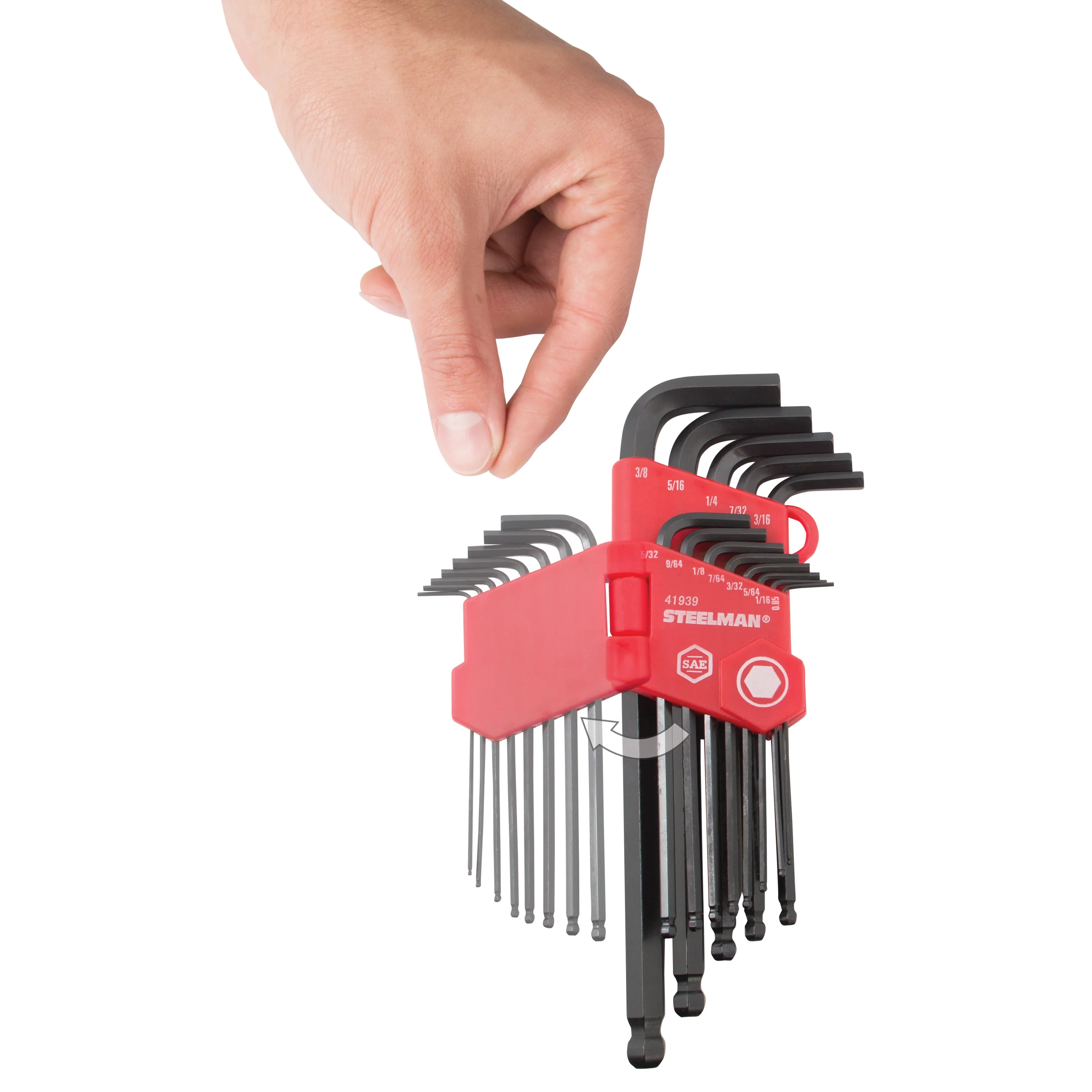 26-Piece Long Arm Ball End Hex Key Wrench Set, Inch/Metric (SAE/MM) - Image 7
