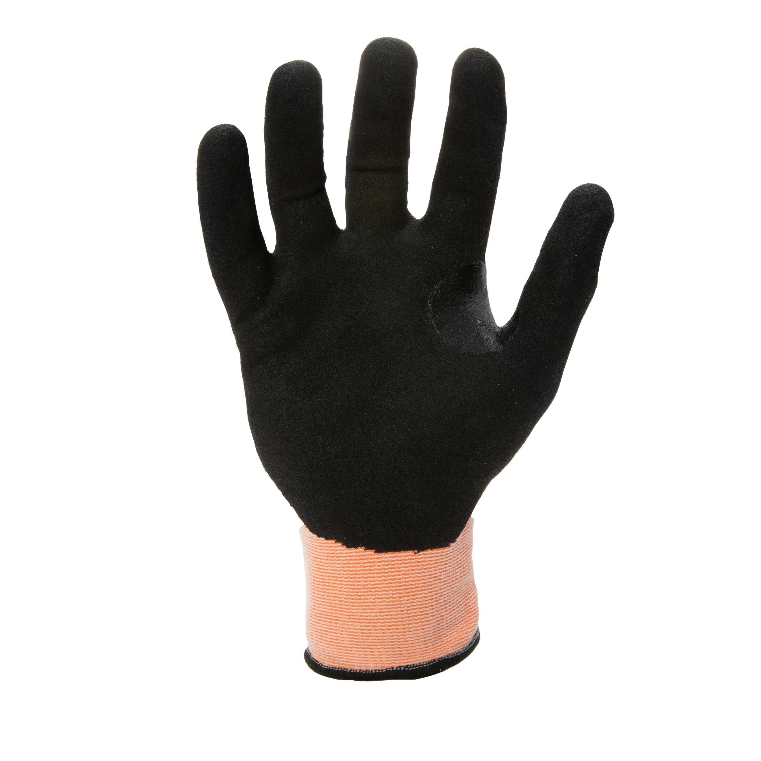 AX360 Seamless Foam Nitrile-dipped Cut Resistant Hi-Viz Gloves in Orange and Black - Image 4